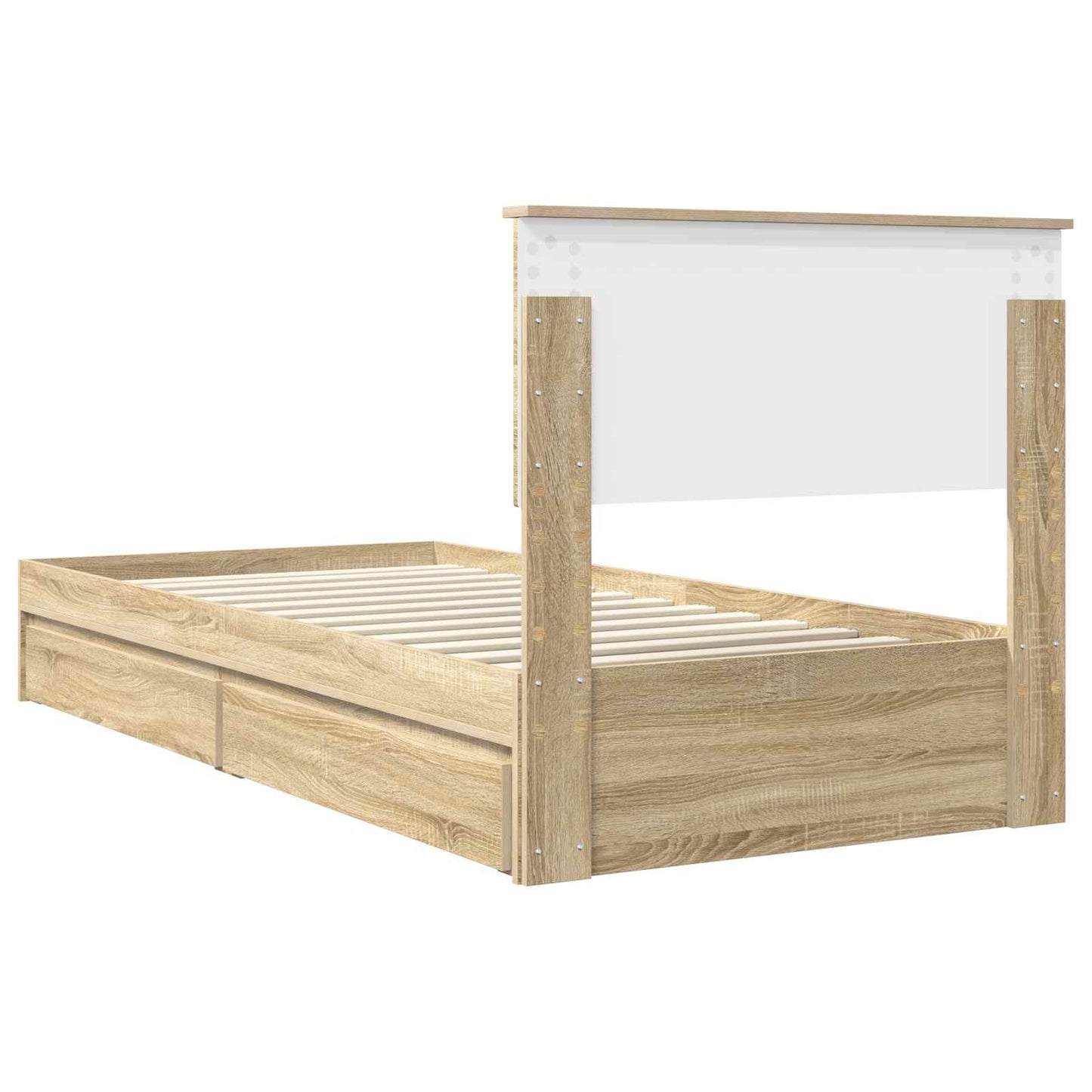 vidaXL Κρεβάτι Αποθήκης Δρύς Sonoma 90 x 190 cm Επεξεργασμένο ξύλο