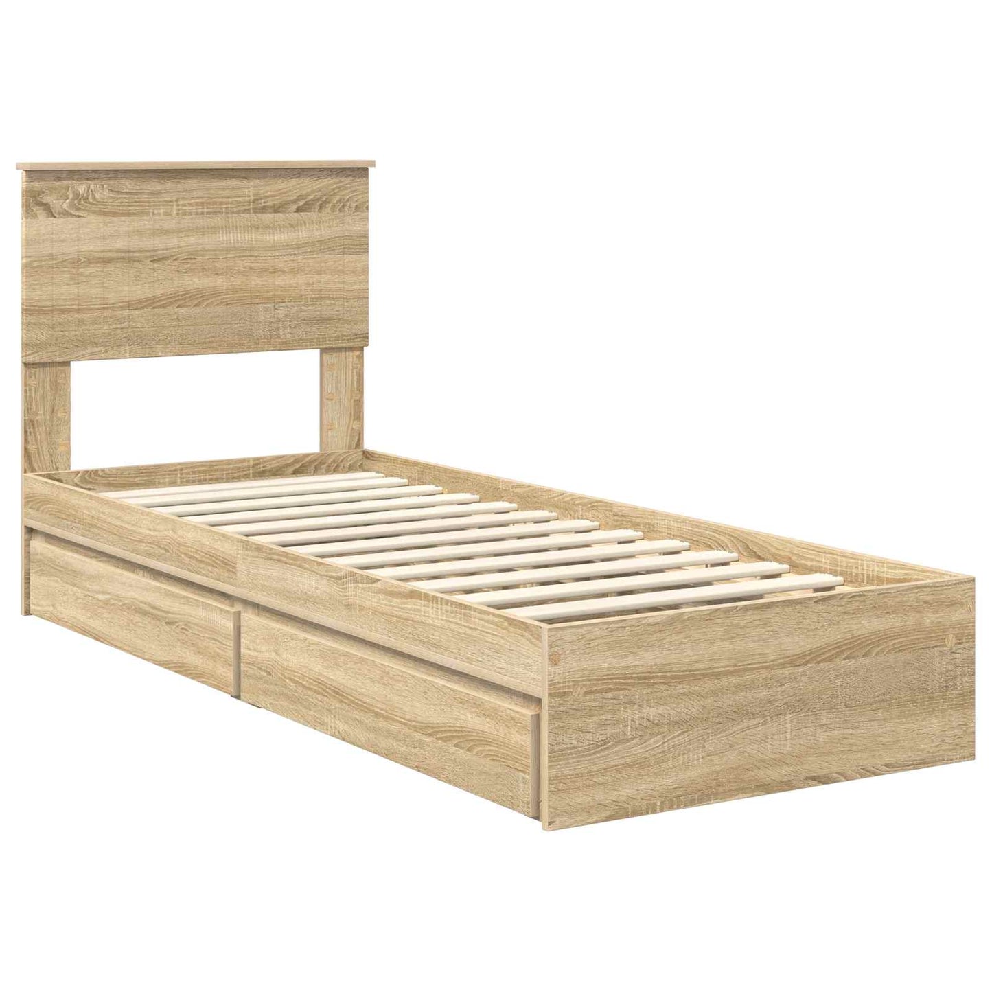 vidaXL Κρεβάτι Αποθήκης Δρύς Sonoma 75 x 190 cm Επεξεργασμένο ξύλο