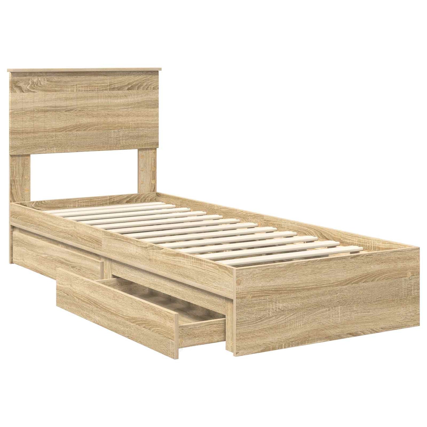 vidaXL Κρεβάτι Αποθήκης Δρύς Sonoma 75 x 190 cm Επεξεργασμένο ξύλο