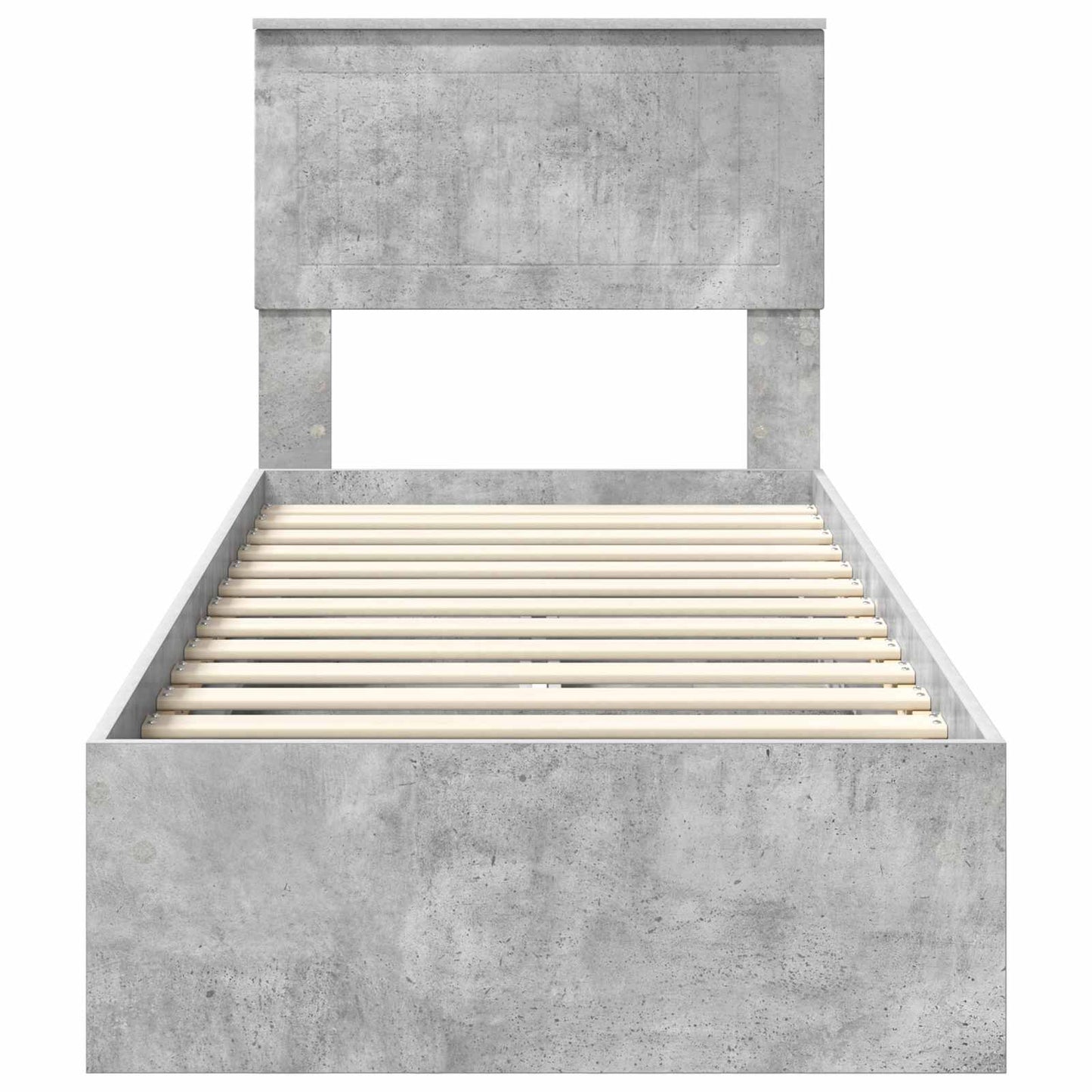 vidaXL Κρεβάτι Αποθήκης Σκυρόδεμα Γκρι 75 x 190 cm Επεξεργασμένο ξύλο