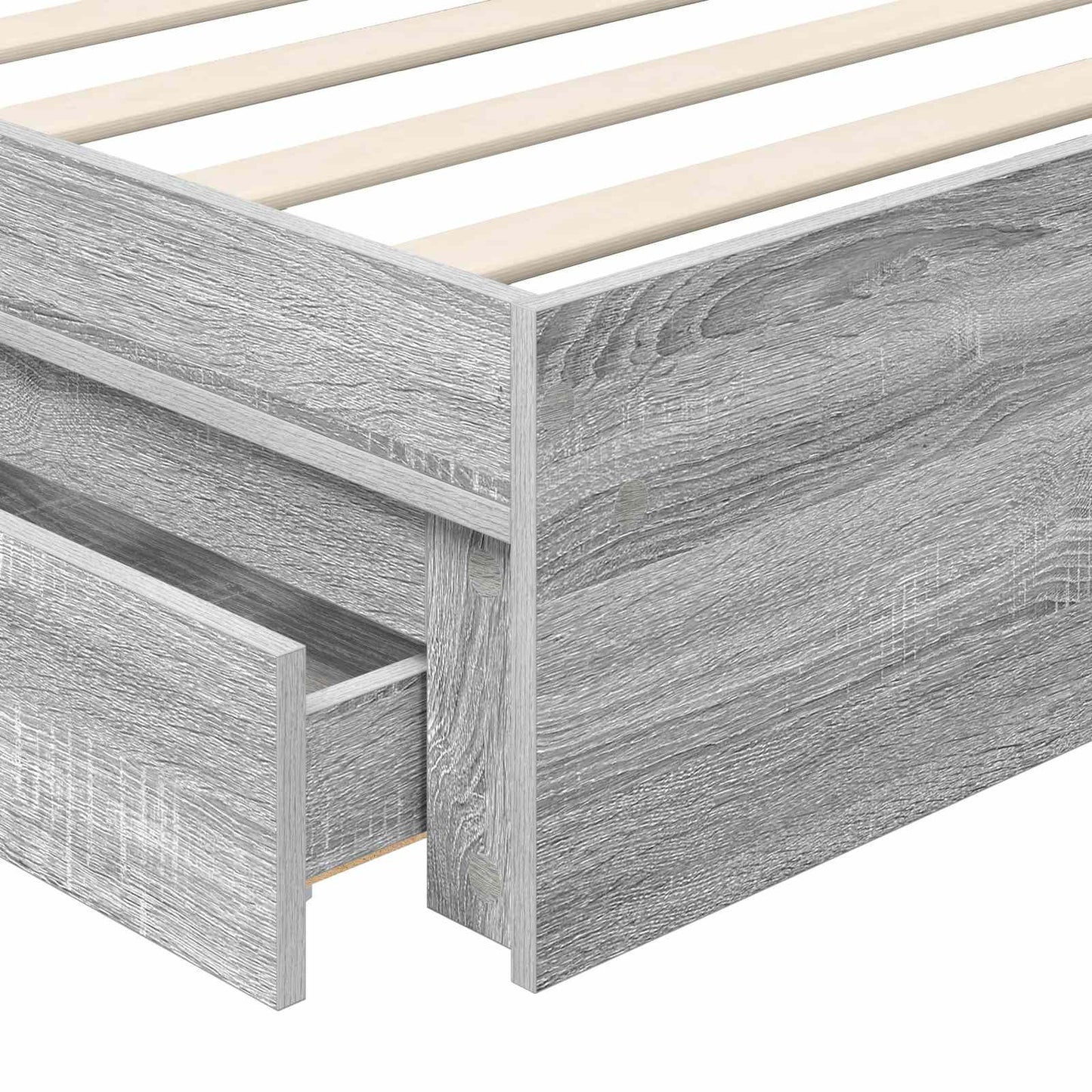 vidaXL Κρεβάτι Αποθήκης Γκρι Sonoma 75 x 190 cm Επεξεργασμένο Ξύλο