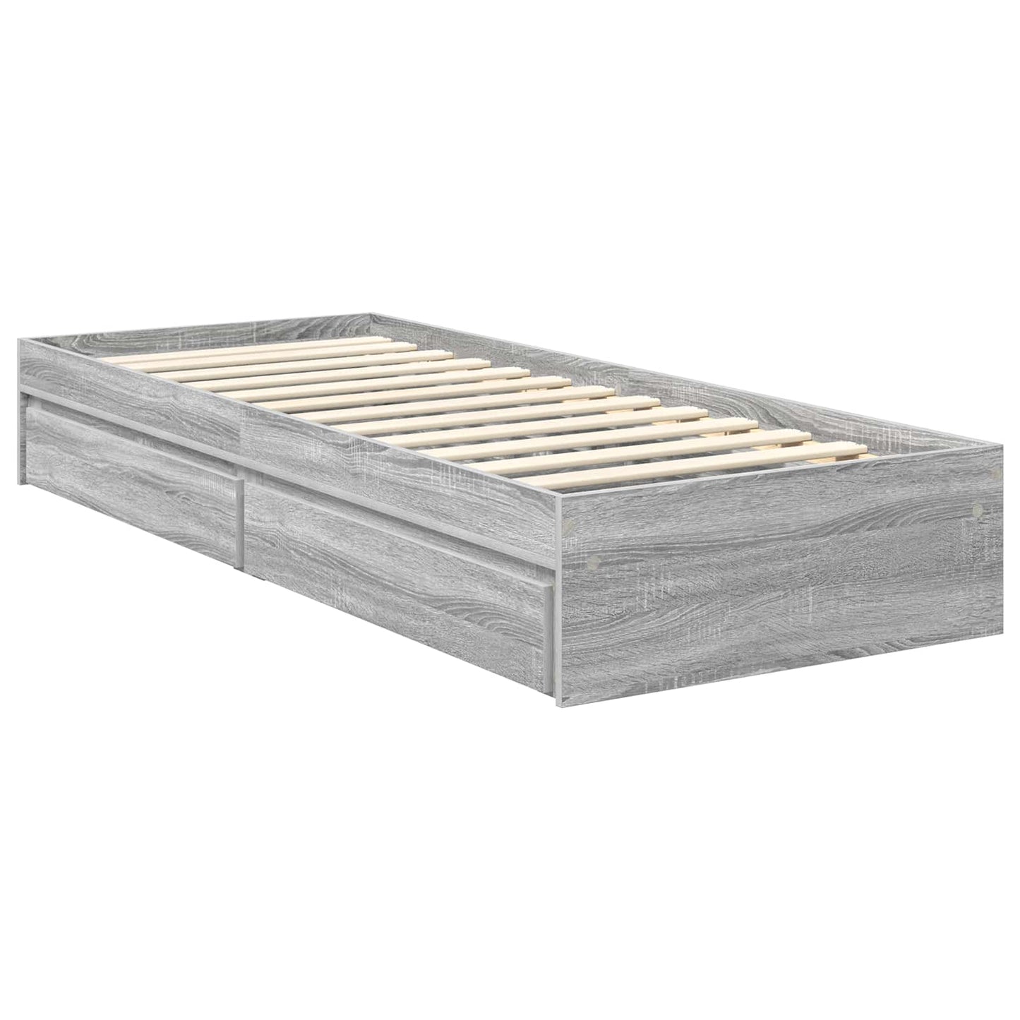 vidaXL Κρεβάτι Αποθήκης Γκρι Sonoma 75 x 190 cm Επεξεργασμένο Ξύλο