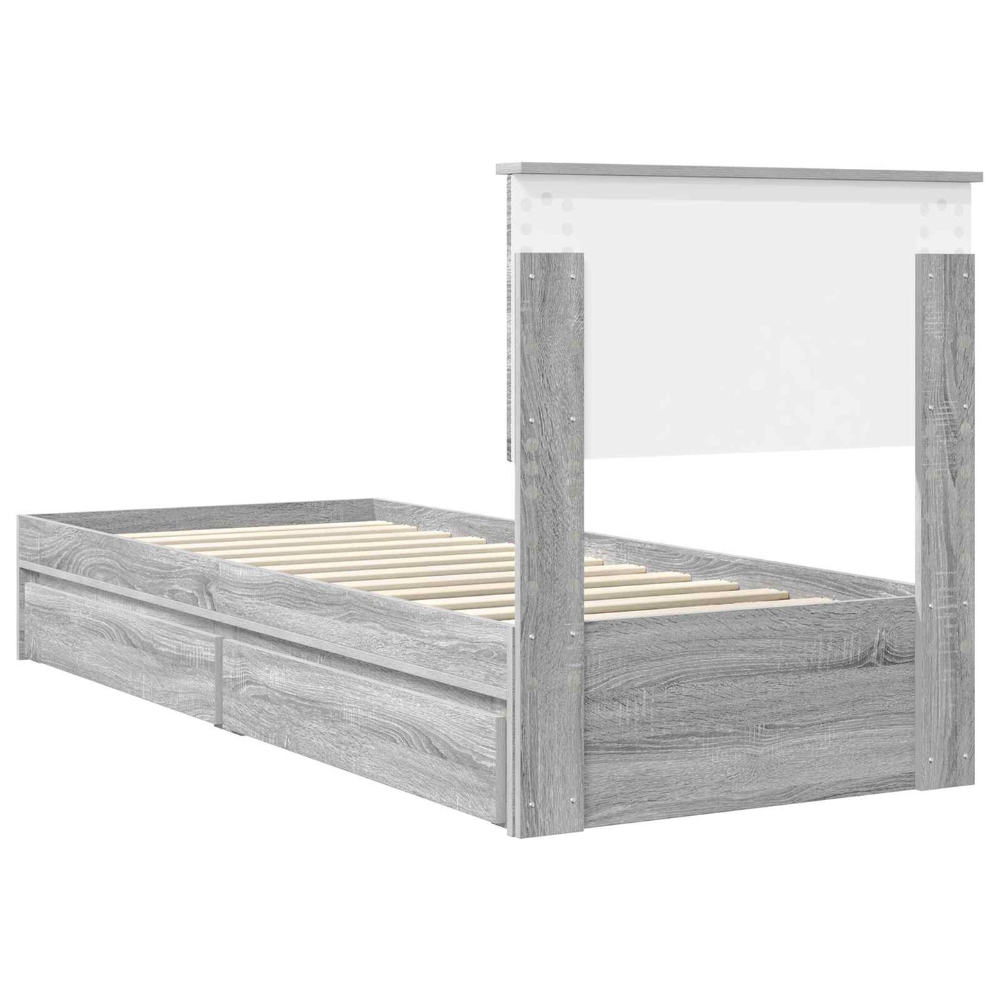 vidaXL Κρεβάτι Αποθήκης Γκρι Sonoma 75 x 190 cm Επεξεργασμένο Ξύλο