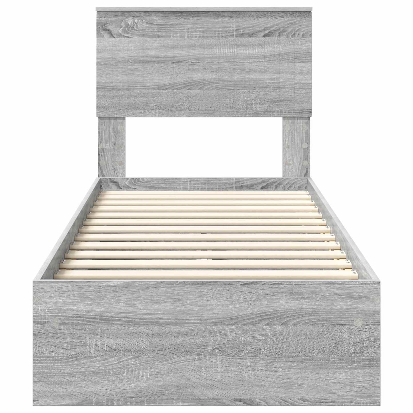 vidaXL Κρεβάτι Αποθήκης Γκρι Sonoma 75 x 190 cm Επεξεργασμένο Ξύλο