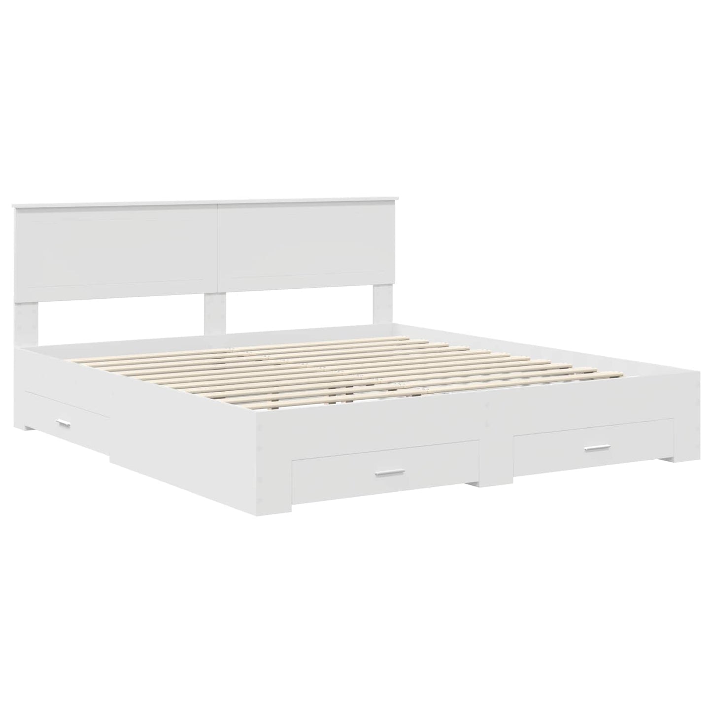 vidaXL Σκελετός Κρεβατιού Λευκό 180 x 200 cm Επεξεργασμένο ξύλο