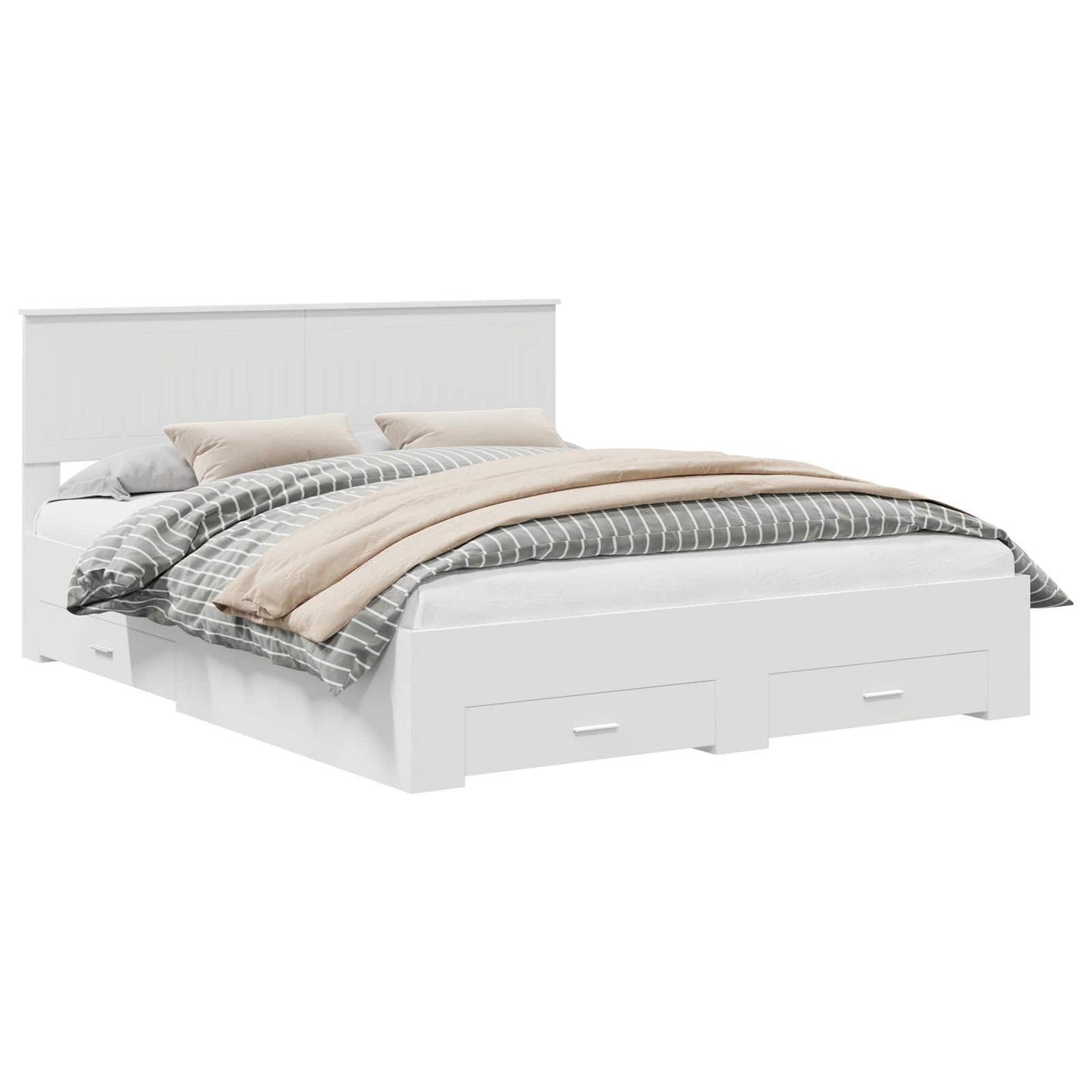 vidaXL Σκελετός Κρεβατιού Λευκό 160 x 200 cm Επεξεργασμένο ξύλο