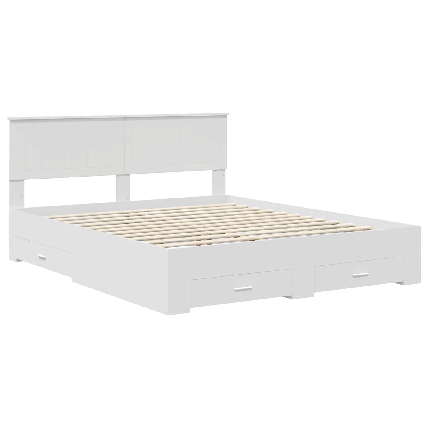 vidaXL Σκελετός Κρεβατιού Λευκό 160 x 200 cm Επεξεργασμένο ξύλο