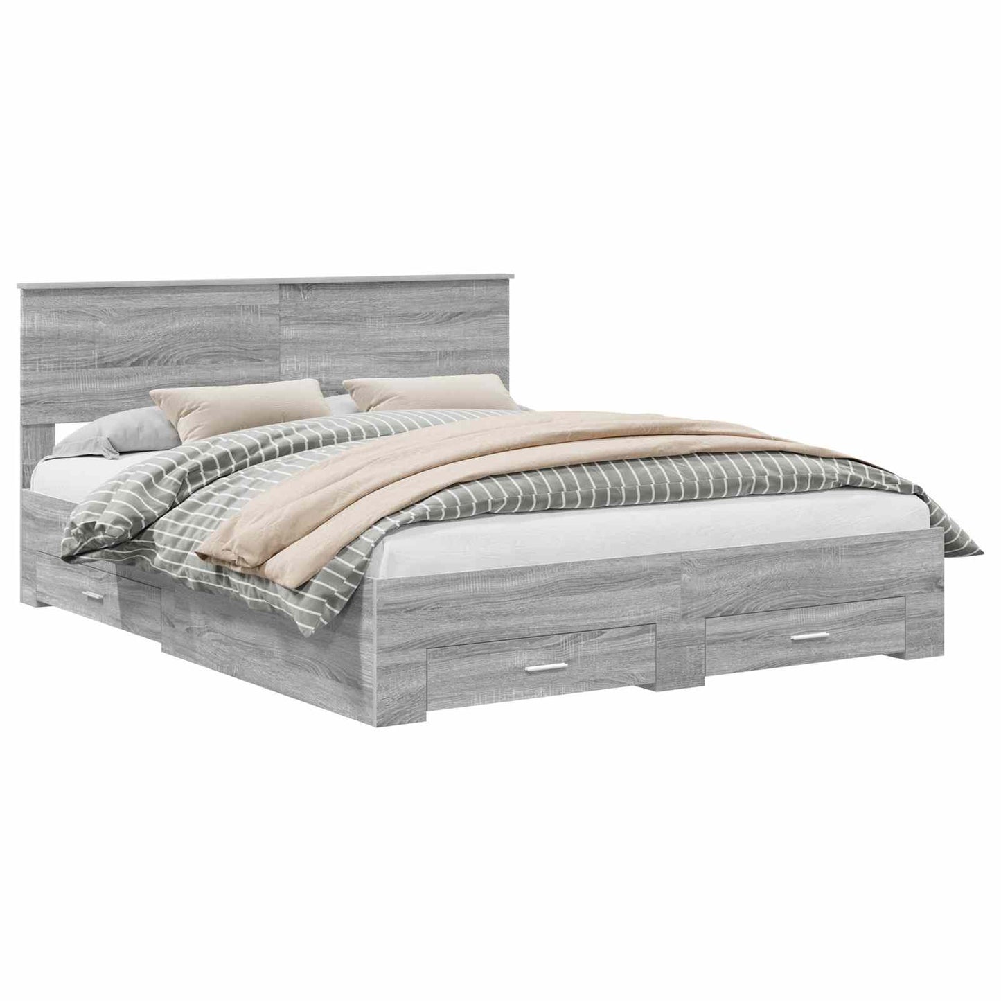 vidaXL Σκελετός Κρεβατιού Γκρι Sonoma 160 x 200 cm Επεξεργασμένο Ξύλο