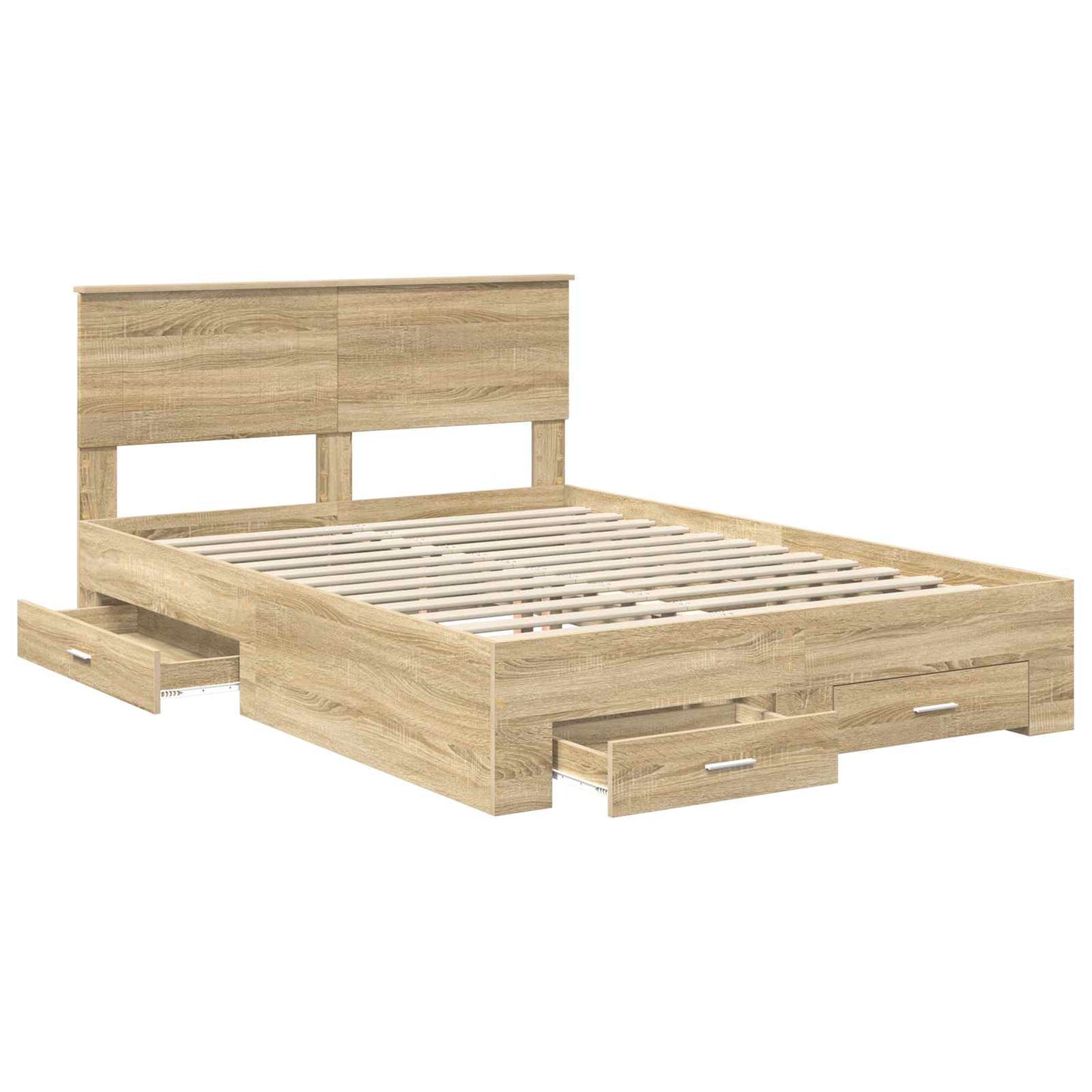 vidaXL Σκελετός Κρεβατιού Sonoma Δρυς 140 x 190 cm Επεξεργασμένο Ξύλο
