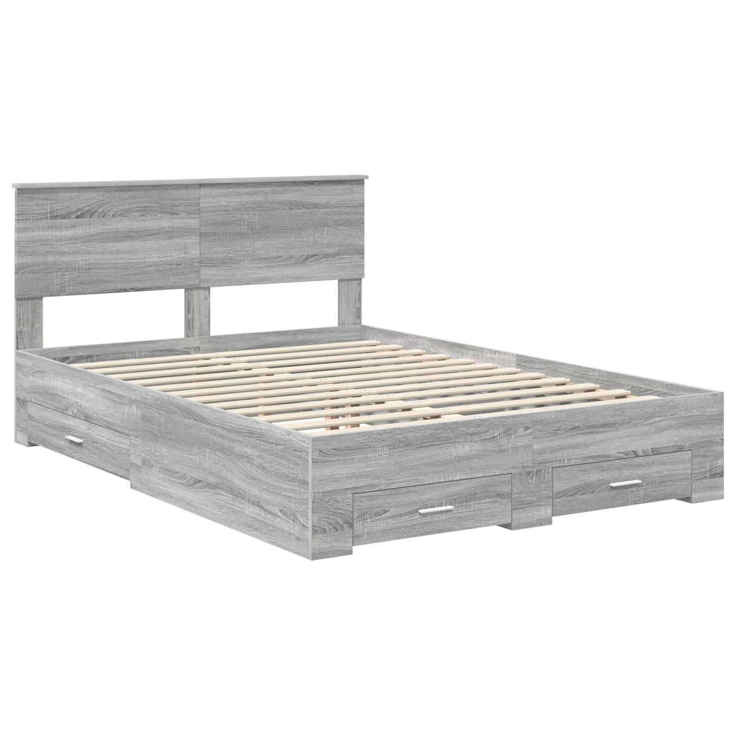 vidaXL Σκελετός Κρεβατιού Γκρι Sonoma 140 x 190 cm Επεξεργασμένο Ξύλο