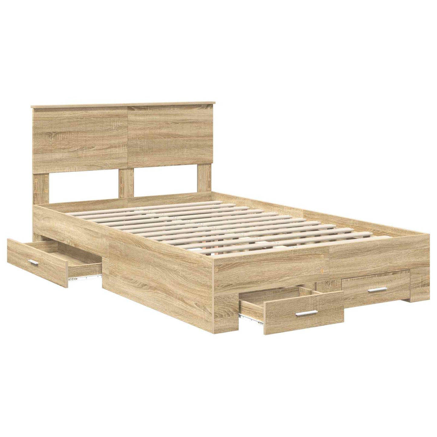 vidaXL Σκελετός Κρεβατιού Δρύς Sonoma 120 x 200 cm Επεξεργασμένο ξύλο