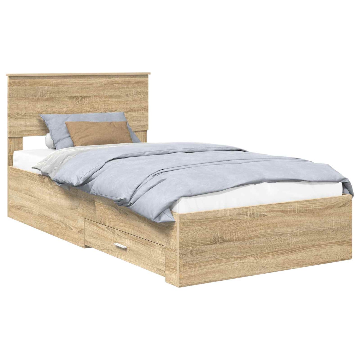vidaXL Σκελετός Κρεβατιού Sonoma Δρυς 100 x 200 cm Επεξεργασμένο Ξύλο