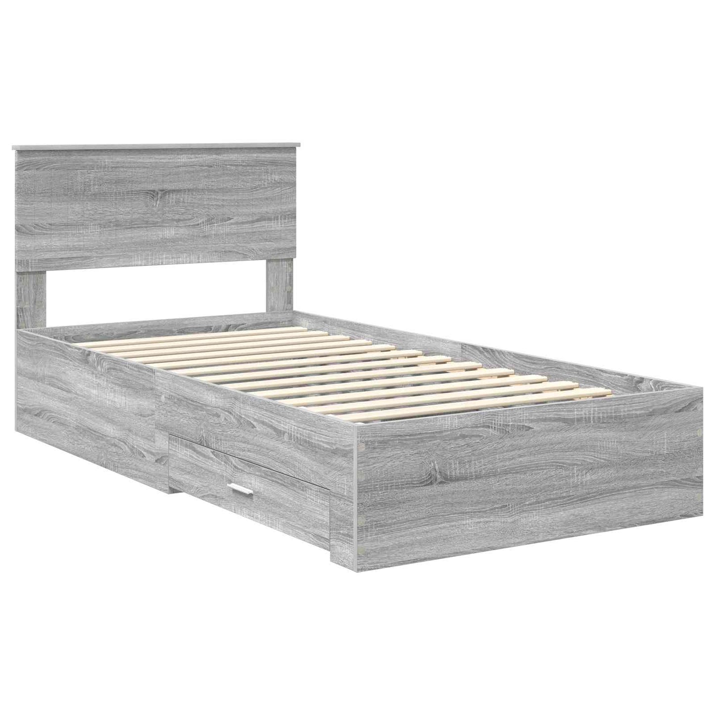 vidaXL Σκελετός Κρεβατιού Γκρι Sonoma 100 x 200 cm Επεξεργασμένο Ξύλο