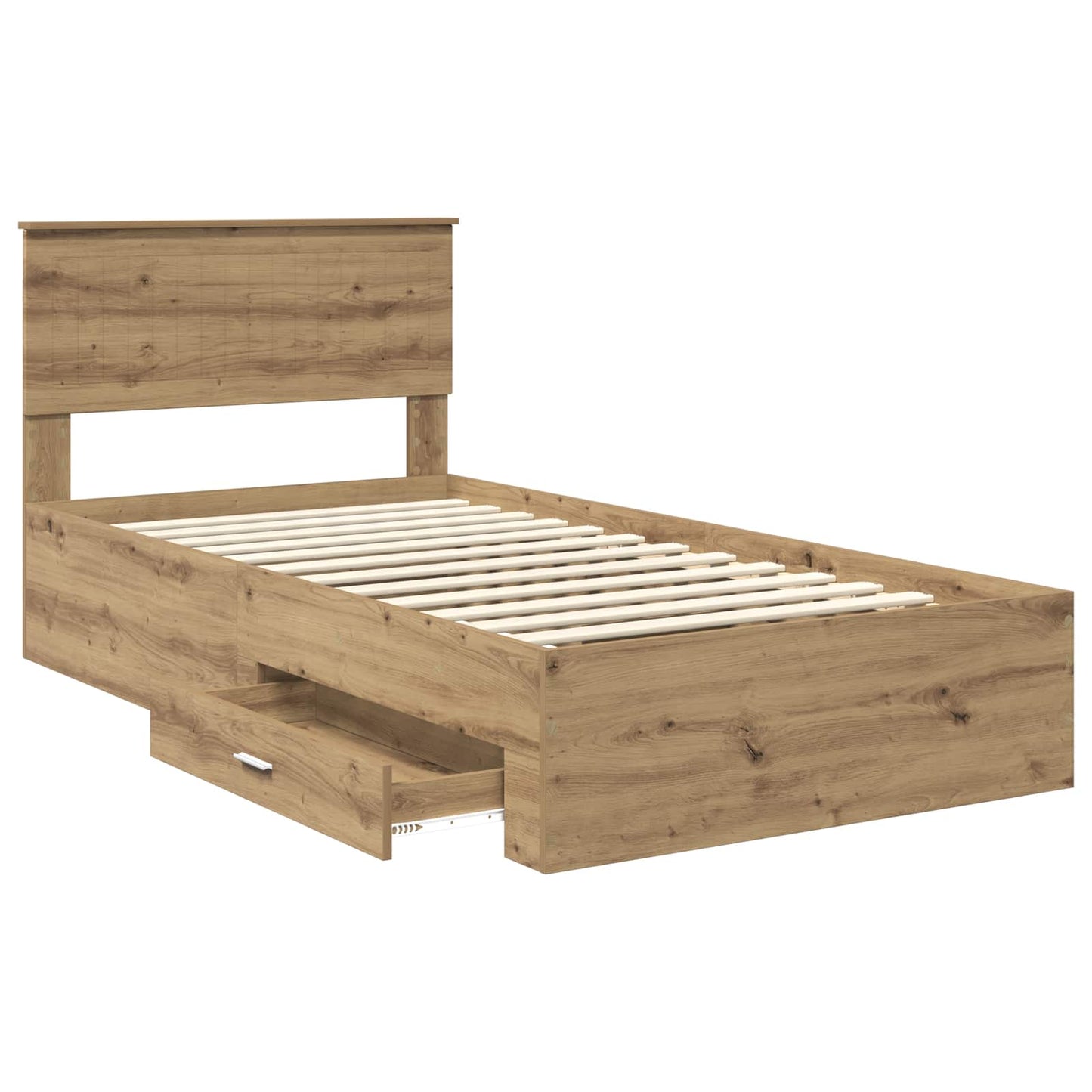 vidaXL Σκελετός Κρεβατιού Artisan Δρυς 100 x 200 cm Επεξεργασμένο Ξύλο