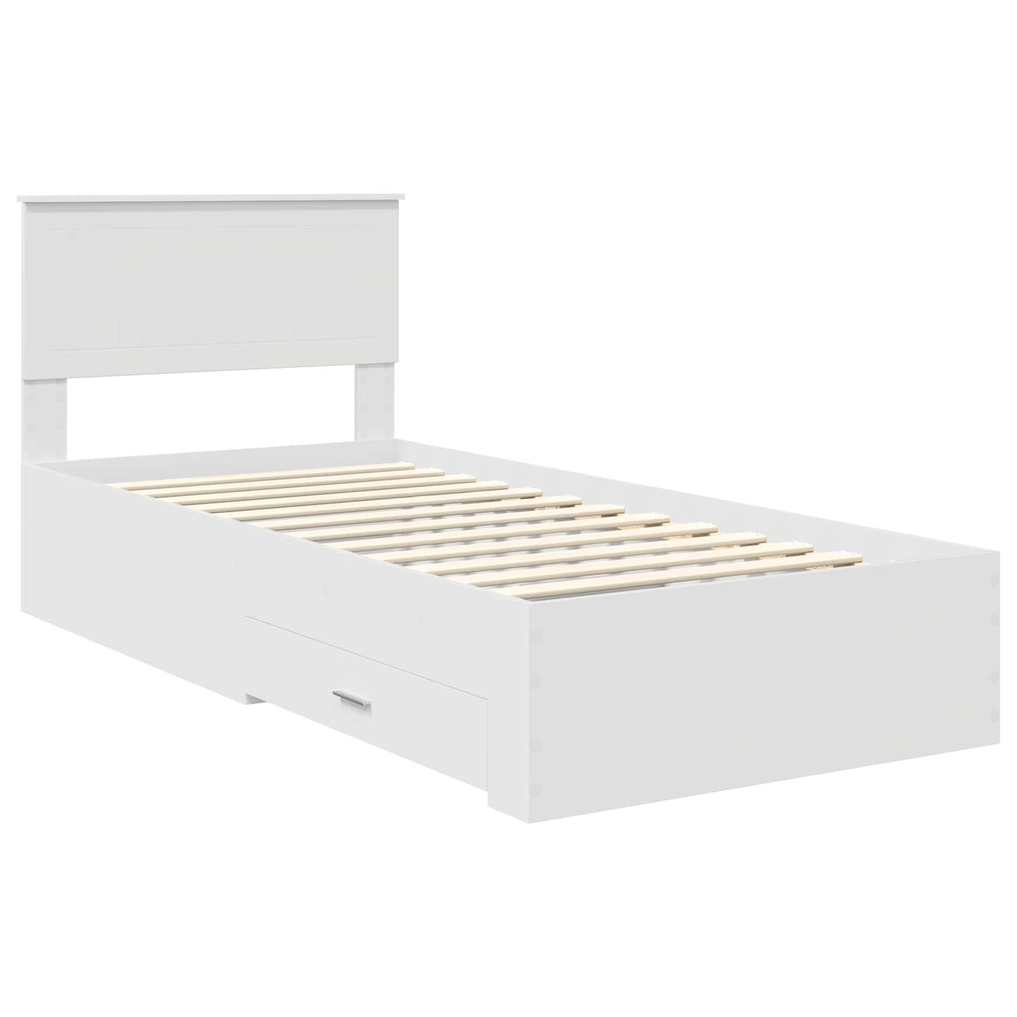 vidaXL Σκελετός Κρεβατιού Λευκό 90 x 190 cm Επεξεργασμένο Ξύλο