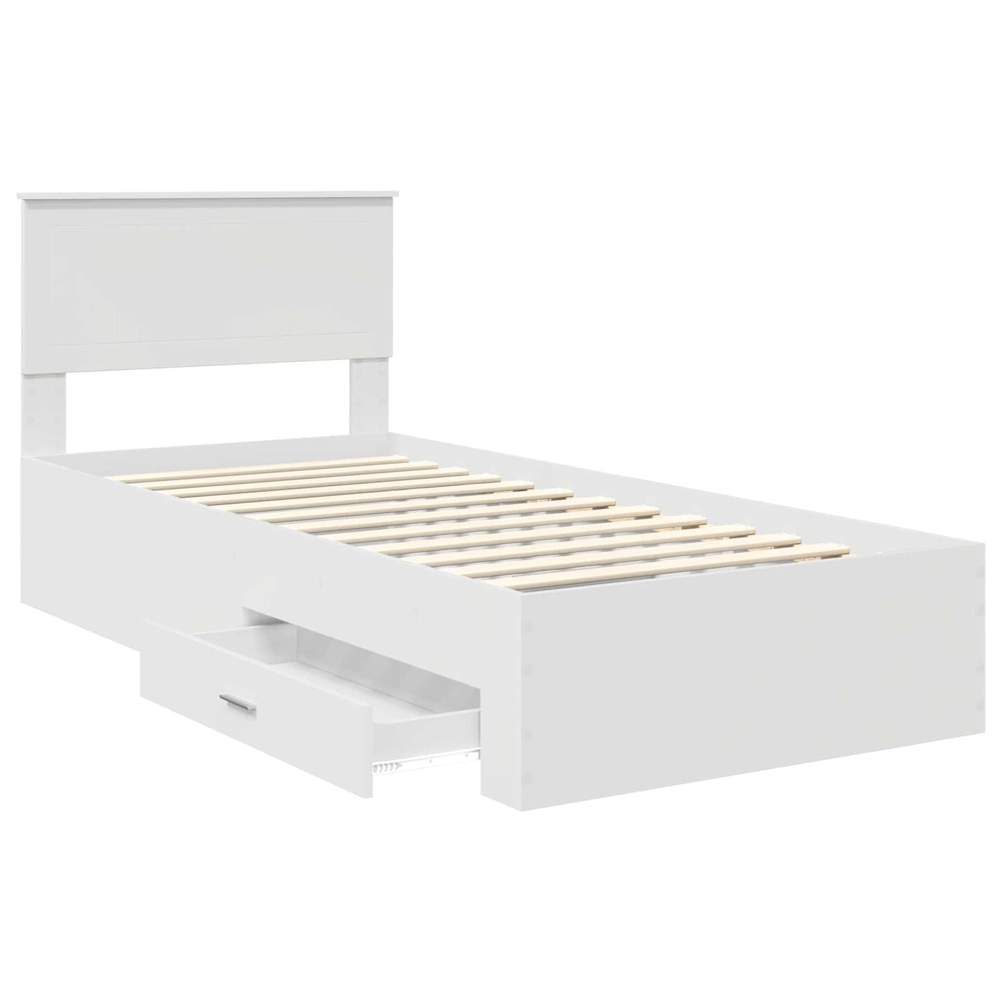 vidaXL Σκελετός Κρεβατιού Λευκό 90 x 190 cm Επεξεργασμένο Ξύλο