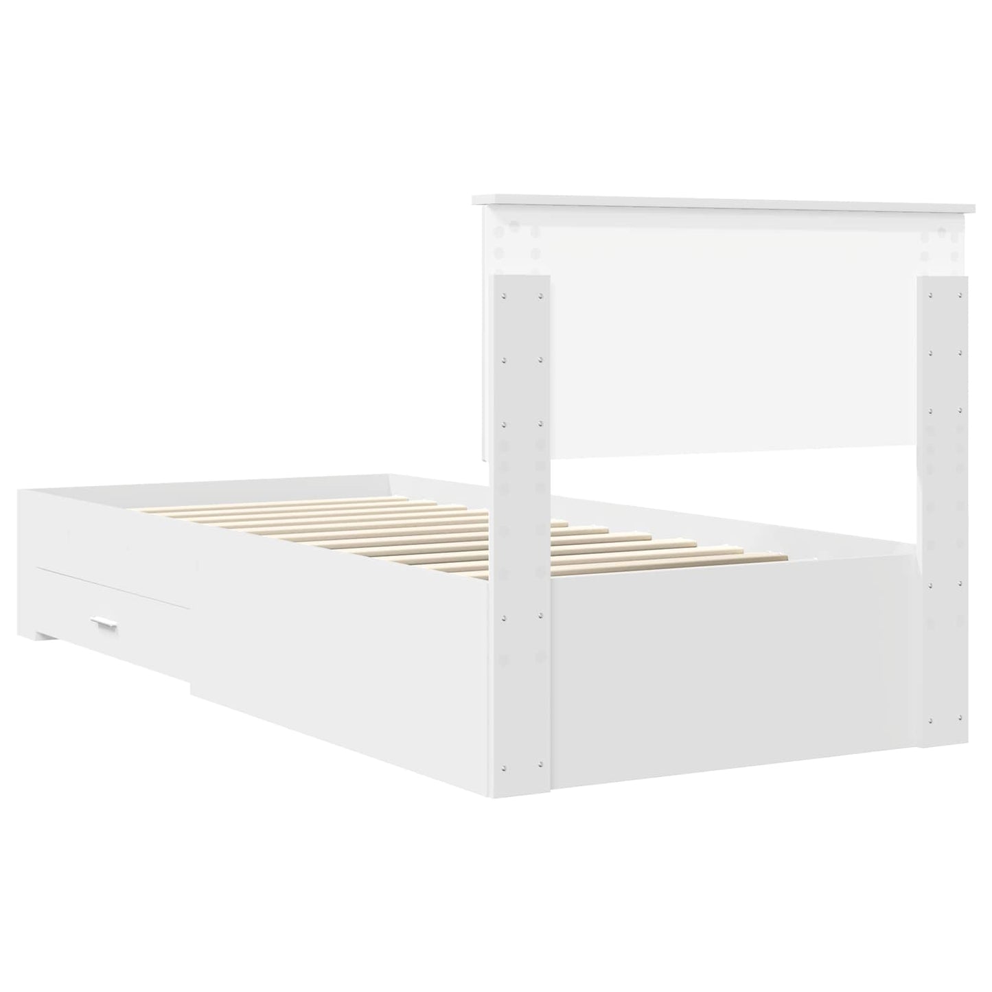 vidaXL Σκελετός Κρεβατιού Λευκό 90 x 190 cm Επεξεργασμένο Ξύλο