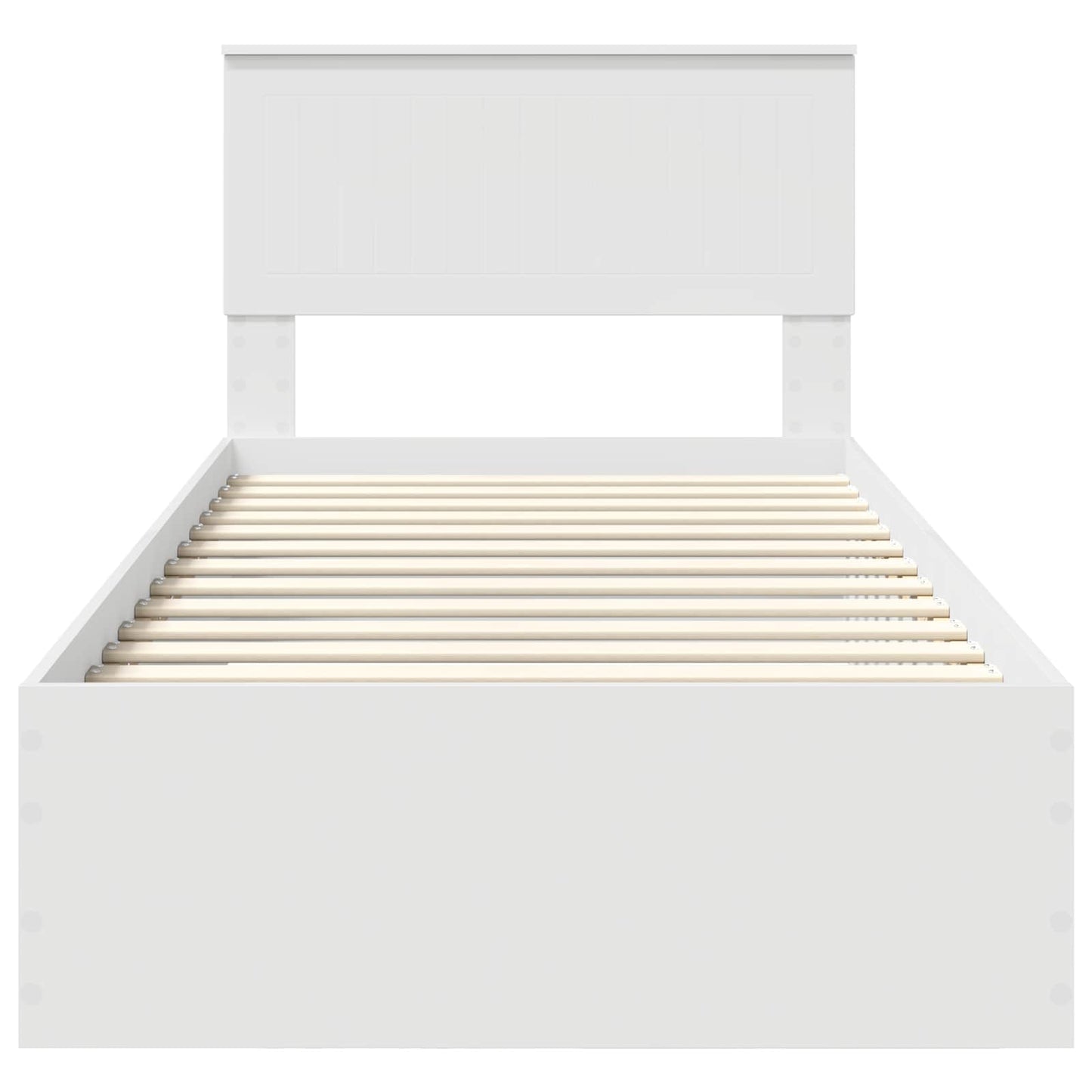 vidaXL Σκελετός Κρεβατιού Λευκό 90 x 190 cm Επεξεργασμένο Ξύλο