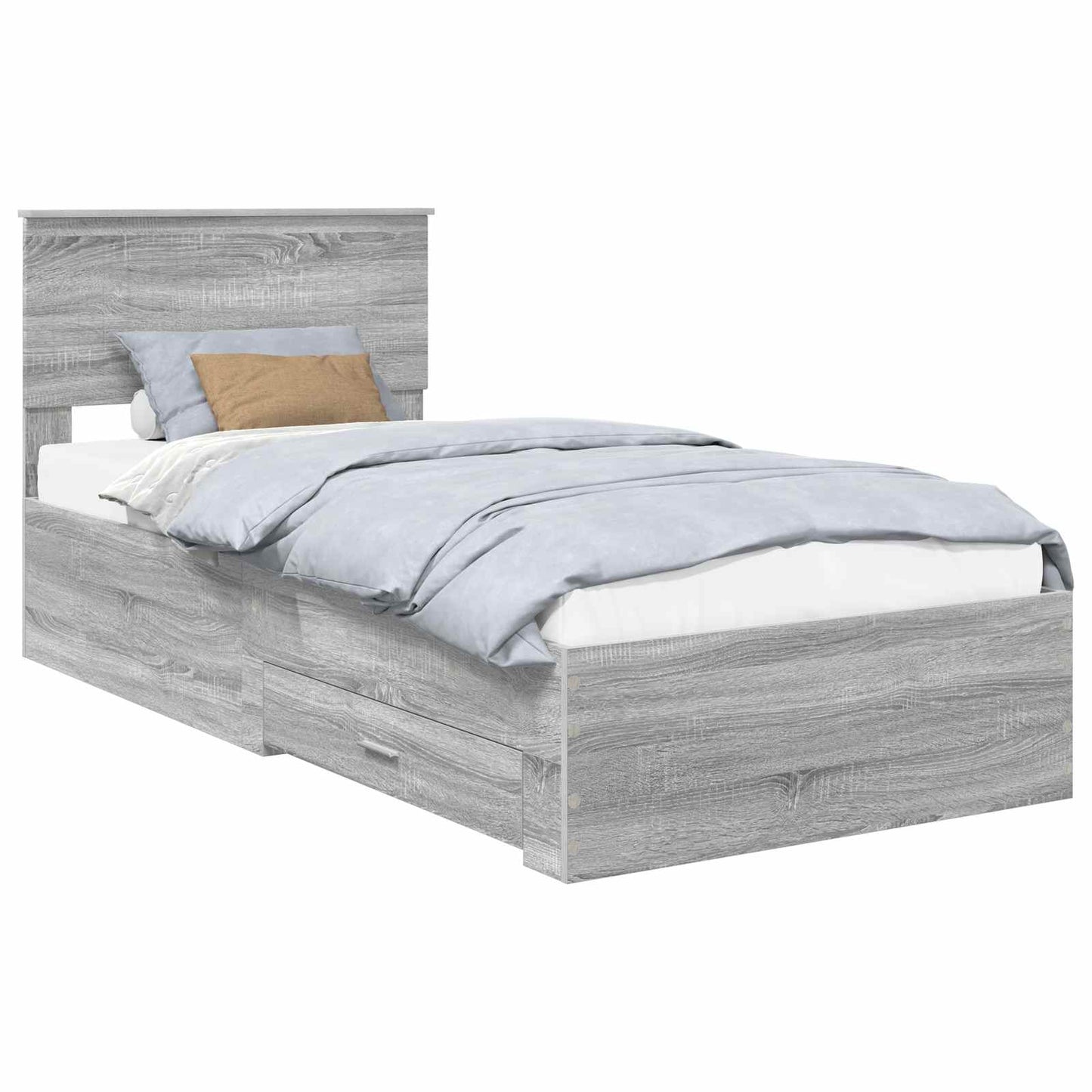 vidaXL Σκελετός Κρεβατιού Γκρι Sonoma 90 x 190 cm Επεξεργασμένο Ξύλο