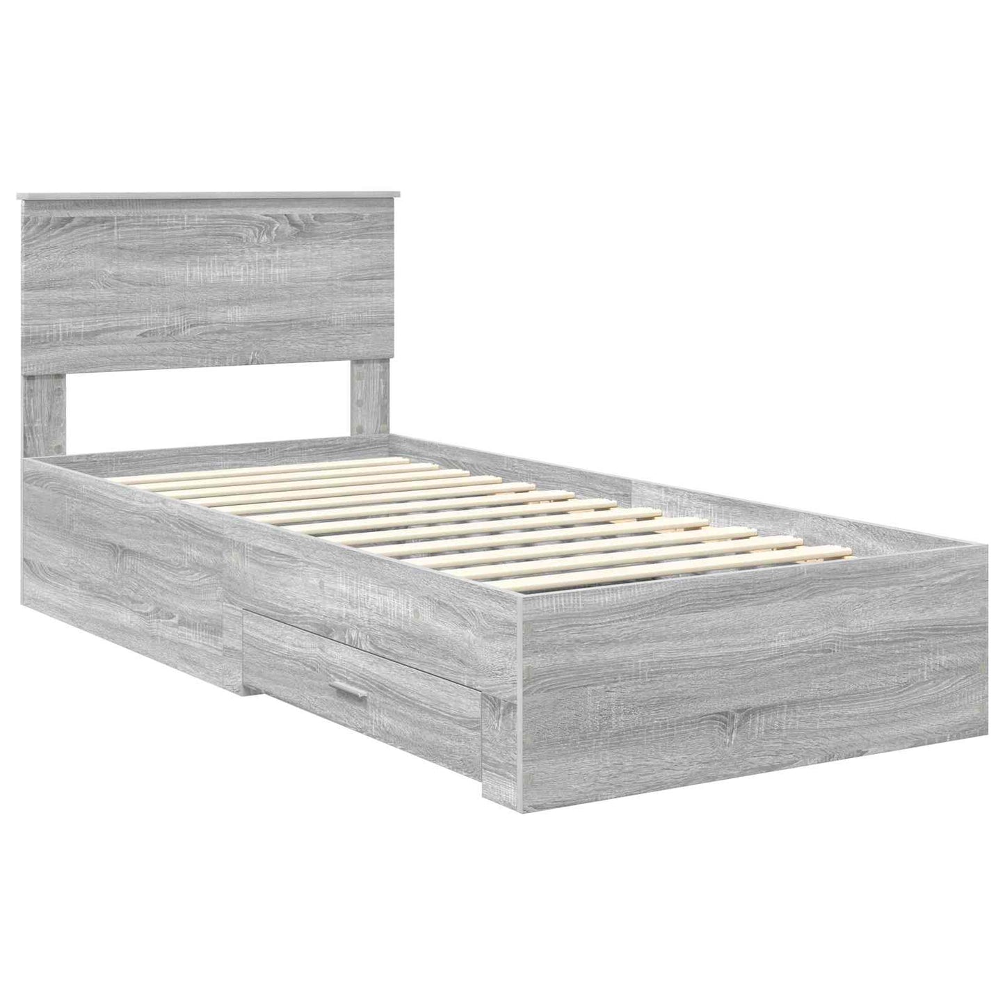 vidaXL Σκελετός Κρεβατιού Γκρι Sonoma 90 x 190 cm Επεξεργασμένο Ξύλο