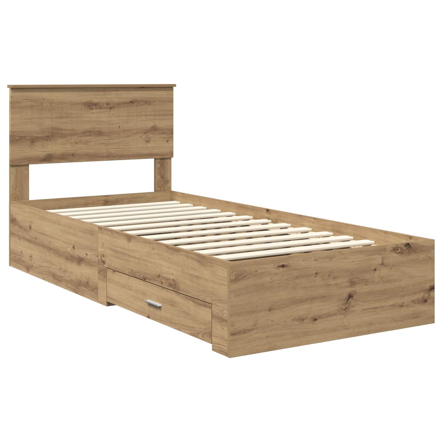 vidaXL Σκελετός Κρεβατιού Artisan Δρυς 90 x 190 cm Επεξεργασμένο Ξύλο