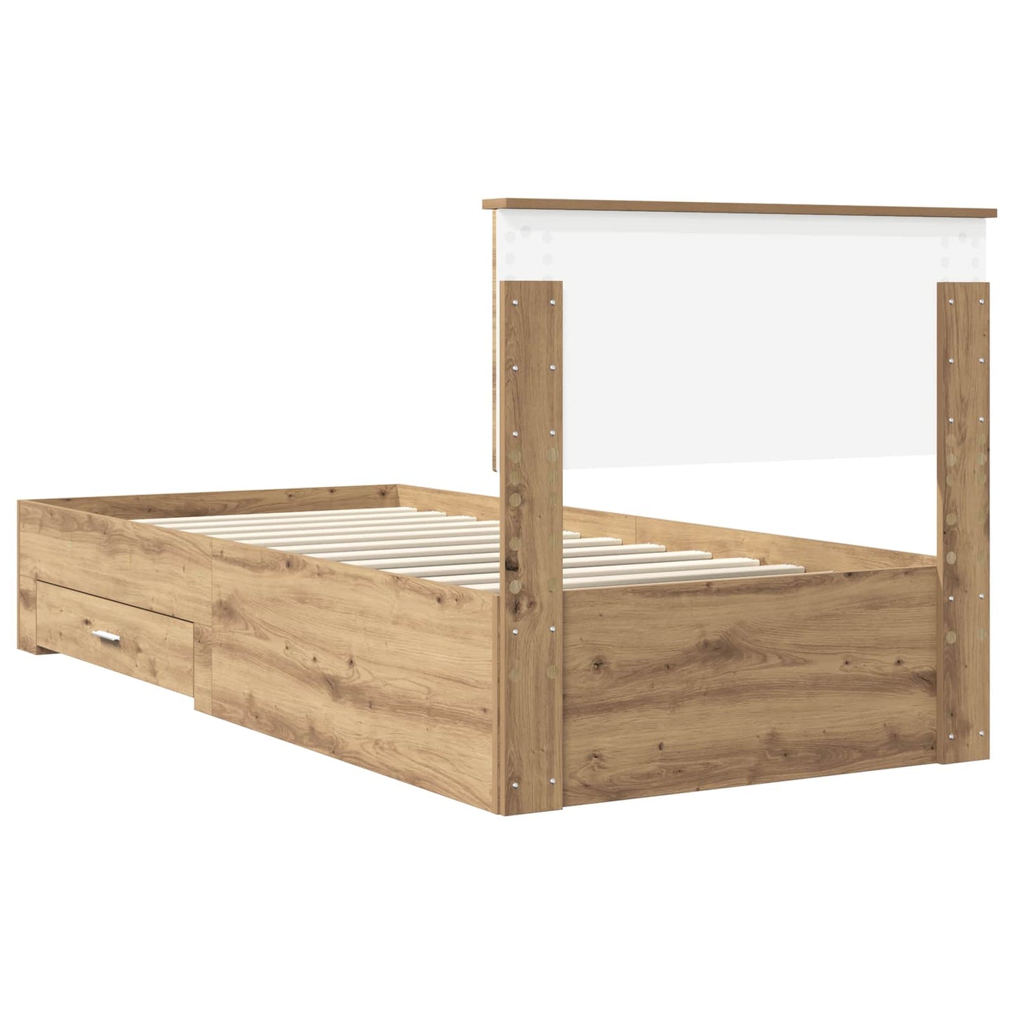 vidaXL Σκελετός Κρεβατιού Artisan Δρυς 90 x 190 cm Επεξεργασμένο Ξύλο