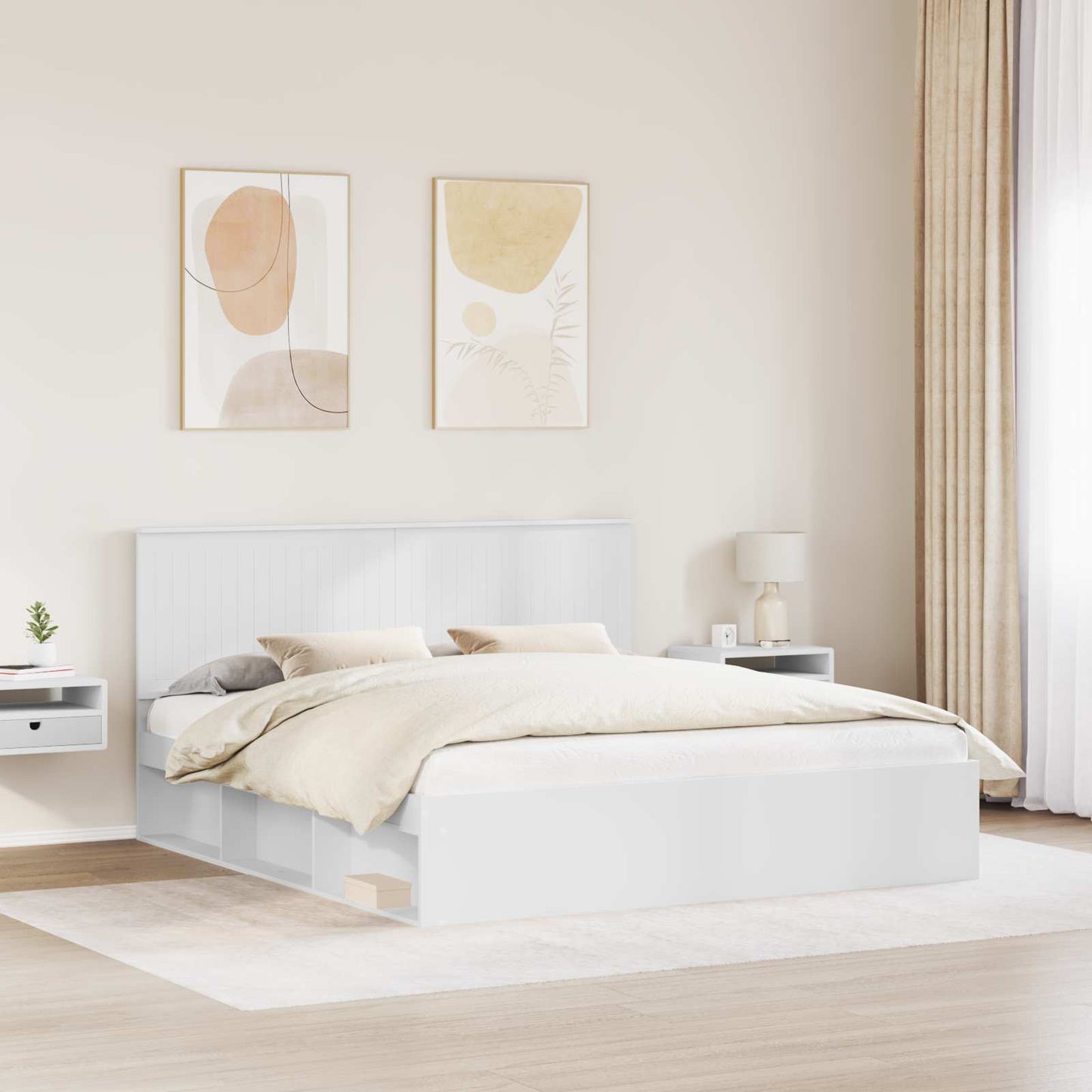 vidaXL Σκελετός Κρεβατιού Λευκό 180 x 200 cm Στερεά ξυλεία πεύκου