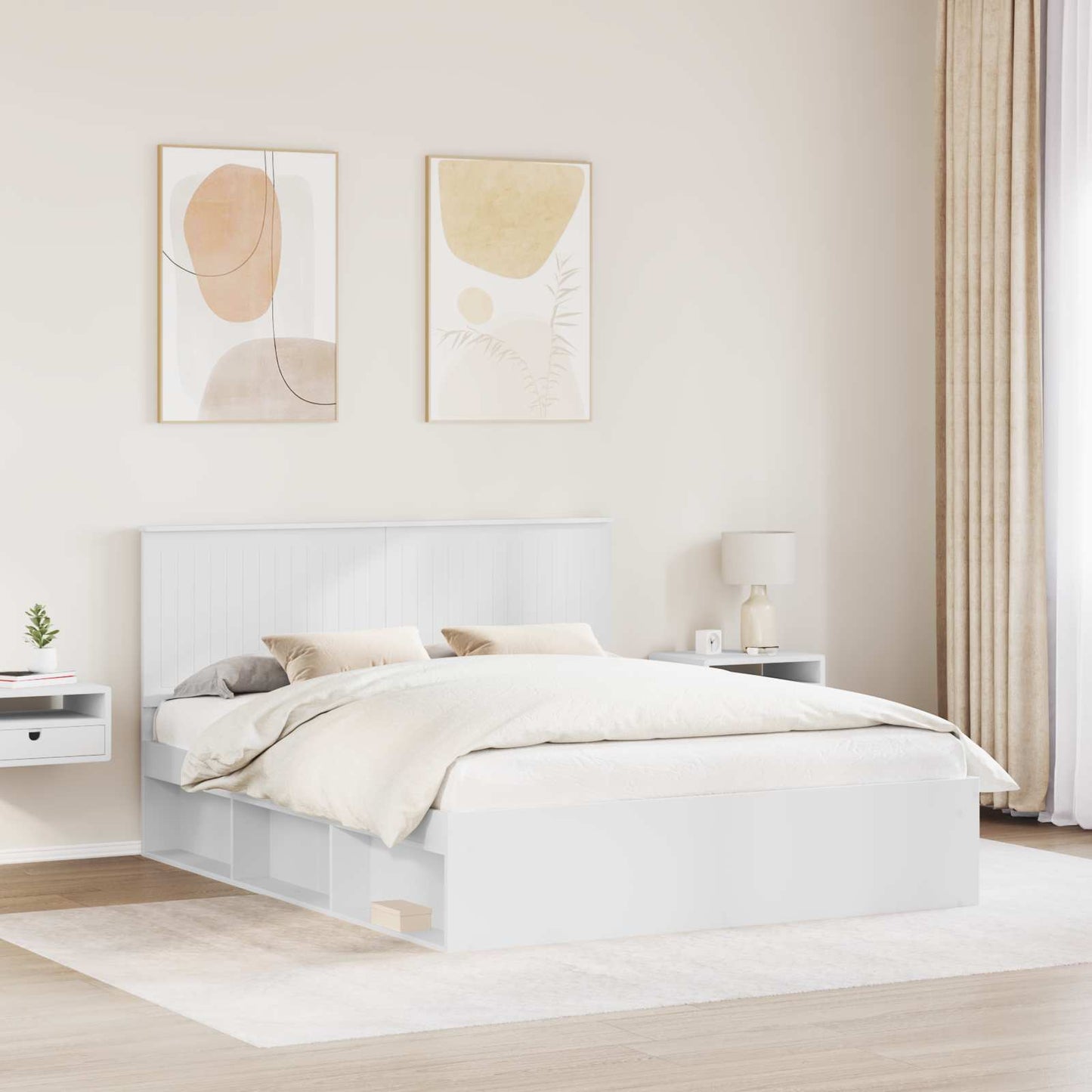 vidaXL Σκελετός Κρεβατιού Λευκό 160 x 200 cm Στερεά ξυλεία πεύκου