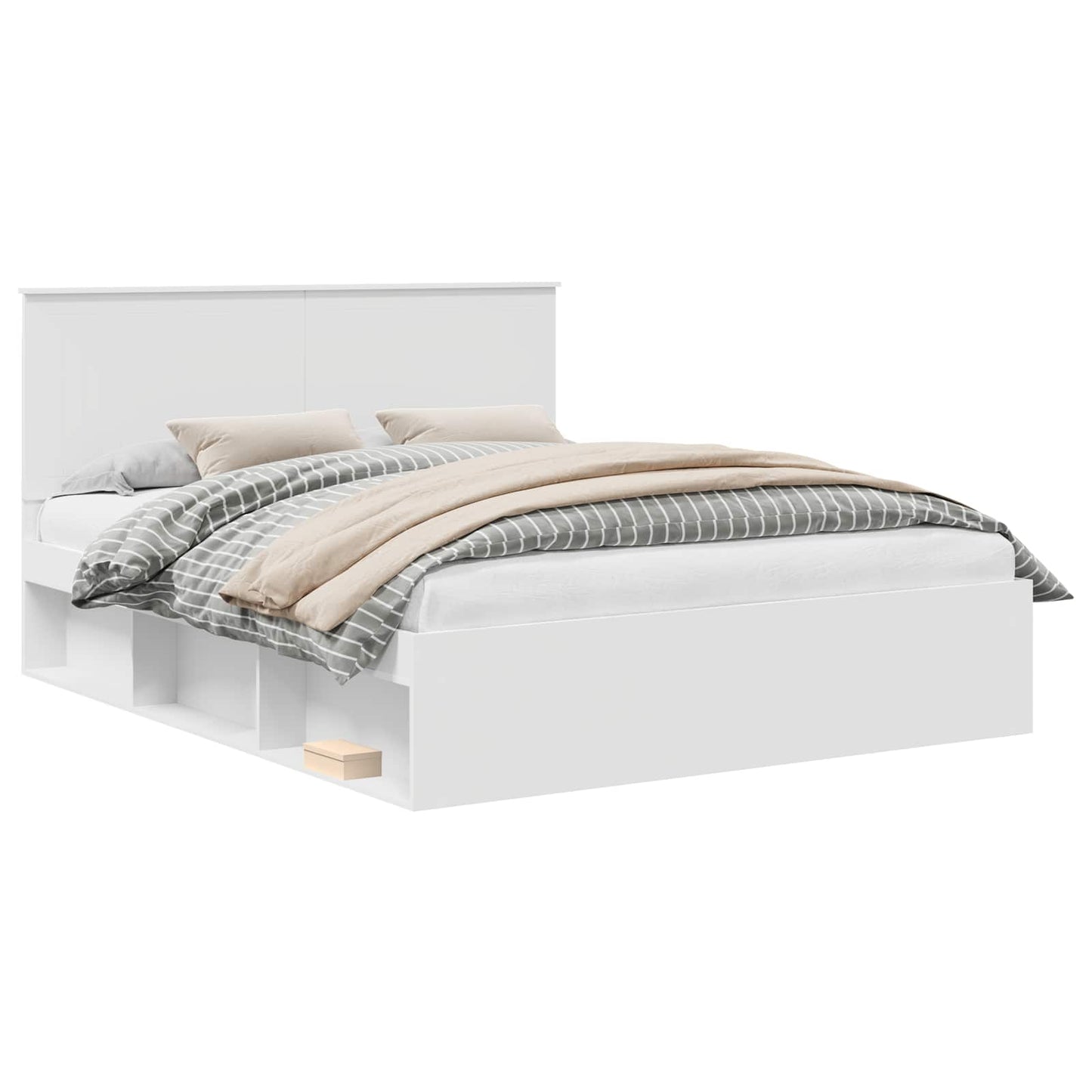 vidaXL Σκελετός Κρεβατιού Λευκό 160 x 200 cm Στερεά ξυλεία πεύκου