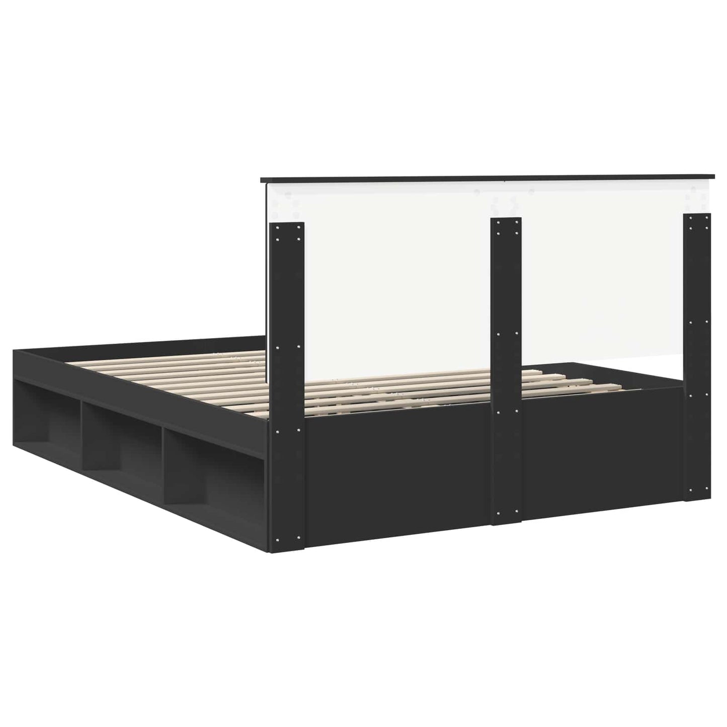 vidaXL Σκελετός Κρεβατιού Μαύρο 150 x 200 cm Στερεά ξυλεία πεύκου