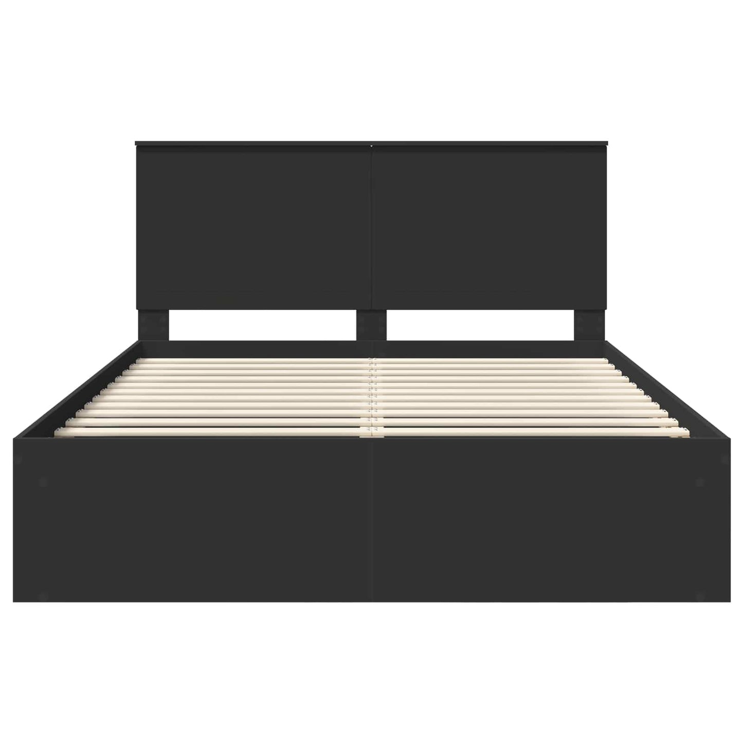 vidaXL Σκελετός Κρεβατιού Μαύρο 150 x 200 cm Στερεά ξυλεία πεύκου