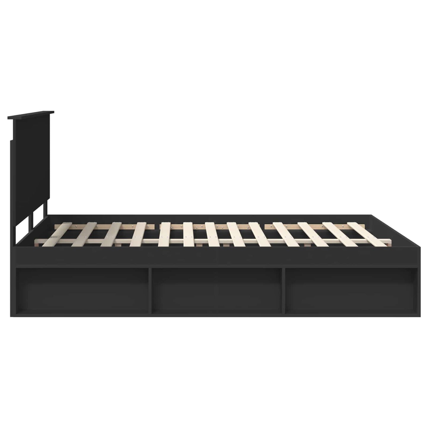 vidaXL Σκελετός Κρεβατιού Μαύρο 150 x 200 cm Στερεά ξυλεία πεύκου