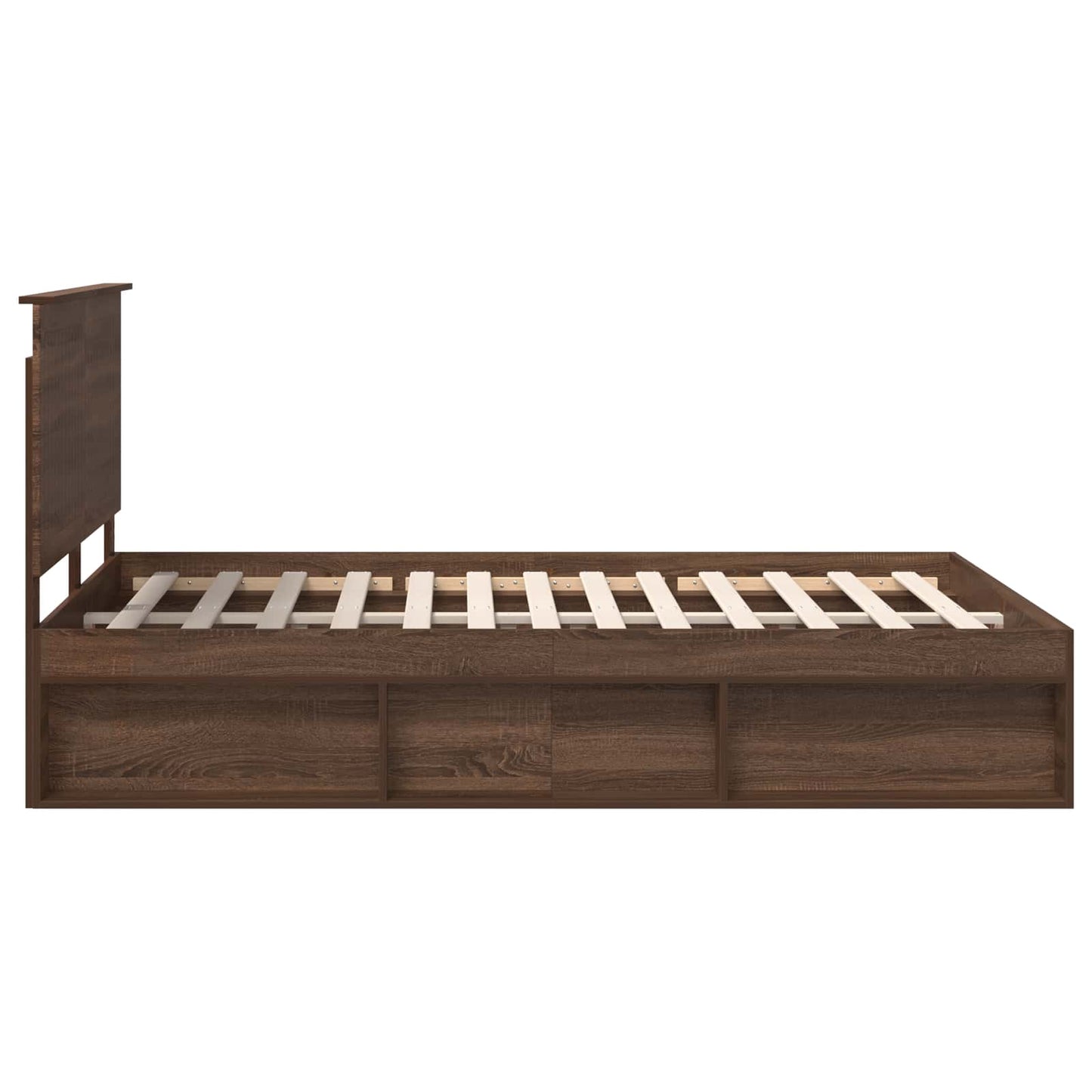vidaXL Σκελετός Κρεβατιού Καφέ δρυς 140 x 200 cm Στερεά ξυλεία πεύκου