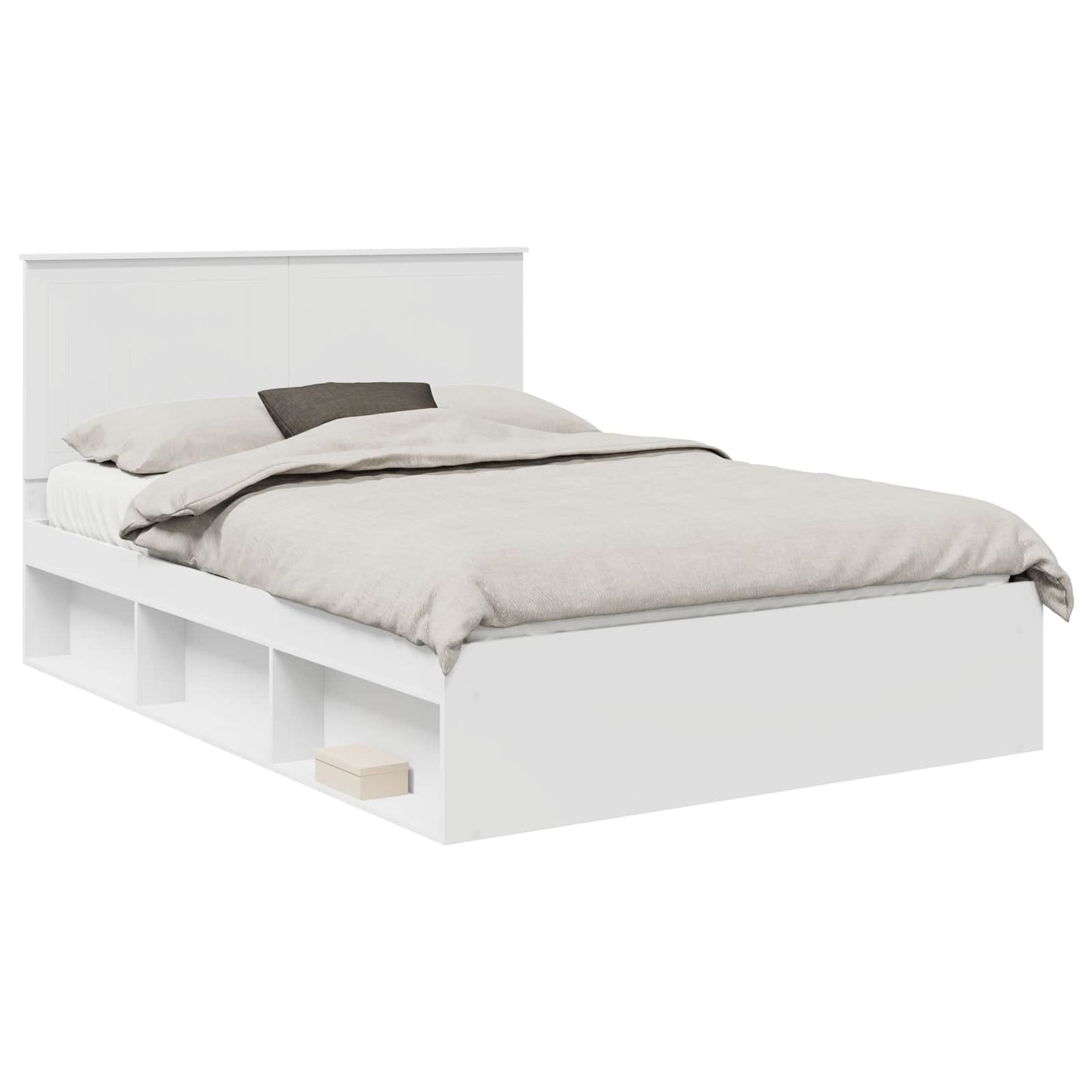 vidaXL Σκελετός Κρεβατιού Λευκό 140 x 190 cm Στερεά ξυλεία πεύκου