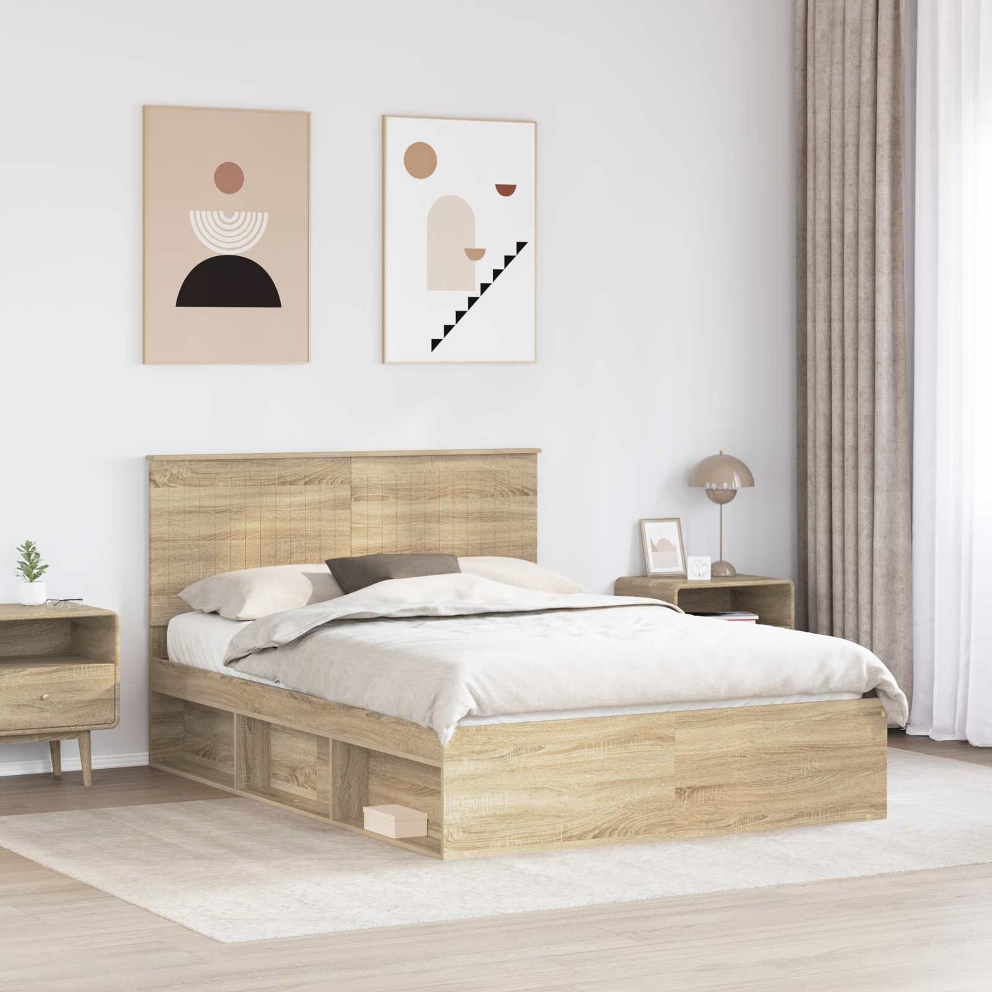 vidaXL Σκελετός Κρεβατιού Σονόμα 140 x 190 cm Στερεά ξυλεία πεύκου