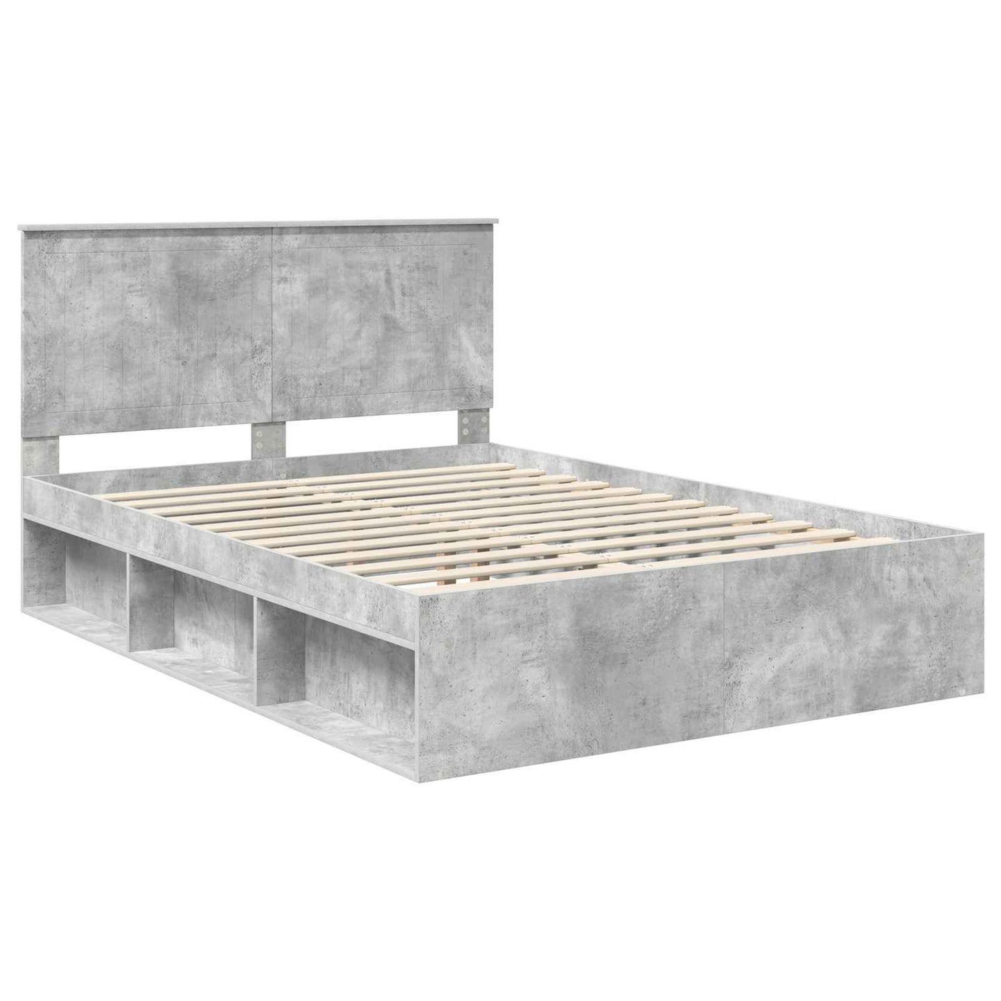 vidaXL Σκελετός Κρεβατιού Σκυρόδεμα 140 x 190 cm Στερεά ξυλεία πεύκου