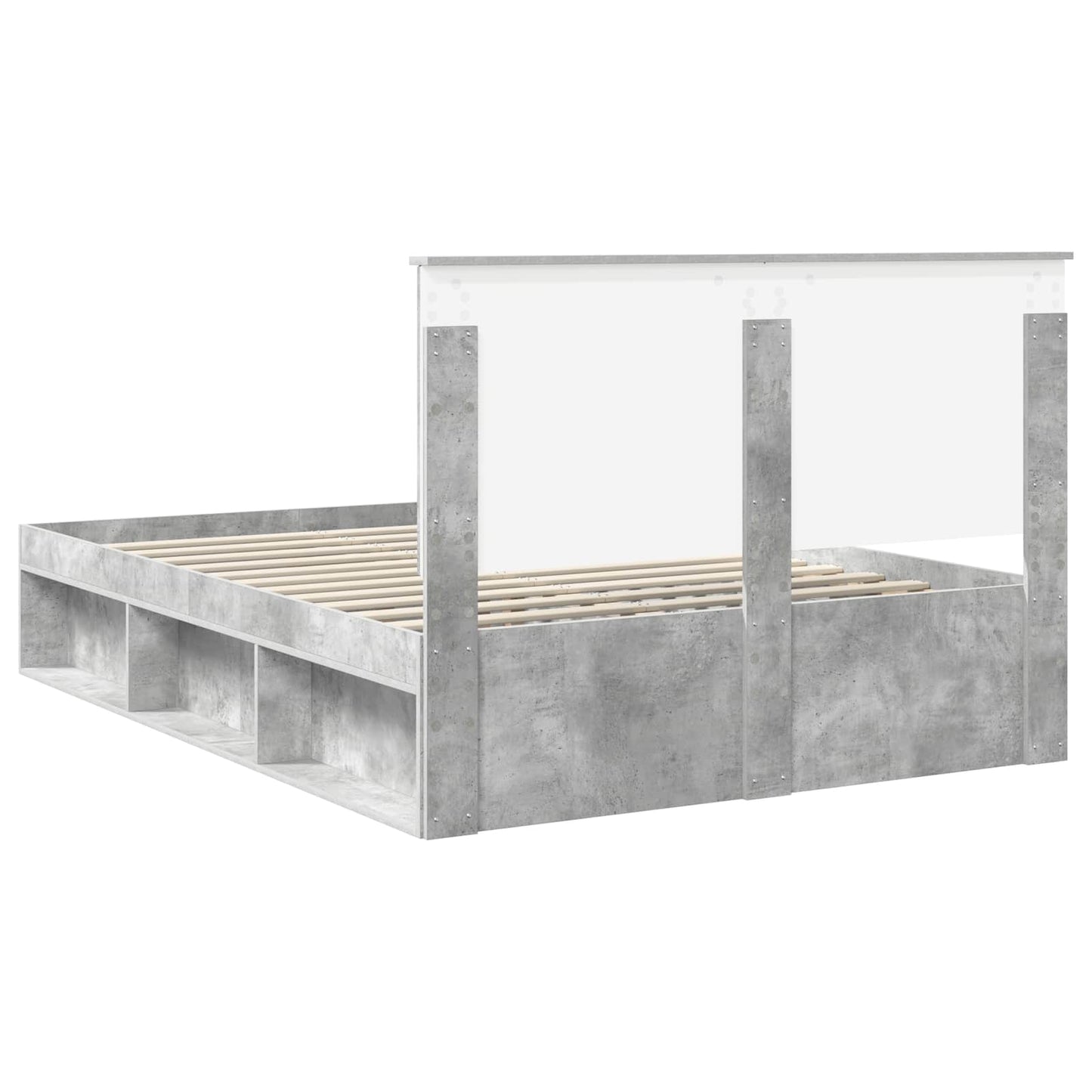 vidaXL Σκελετός Κρεβατιού Σκυρόδεμα 140 x 190 cm Στερεά ξυλεία πεύκου