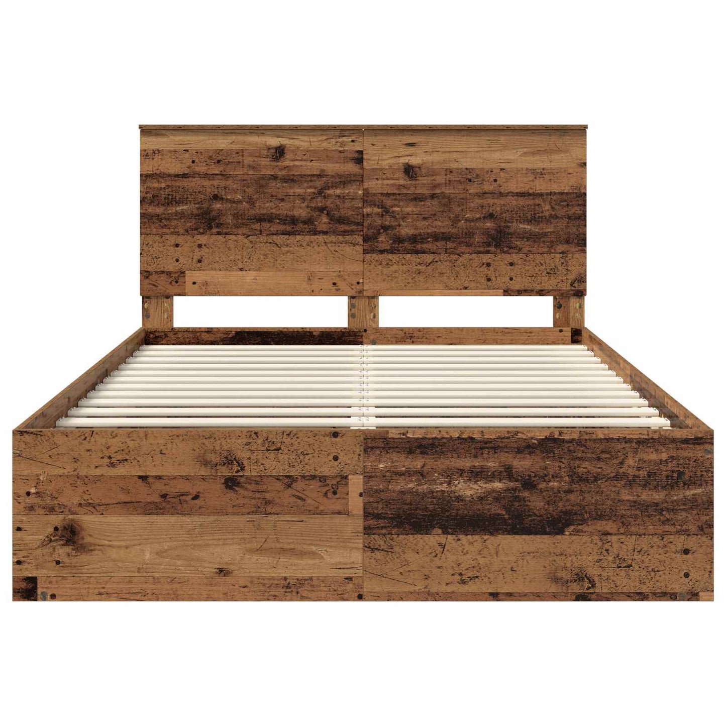 vidaXL Σκελετός Κρεβατιού Παλιό ξύλο 135 x 190 cm Στερεά ξυλεία πεύκου