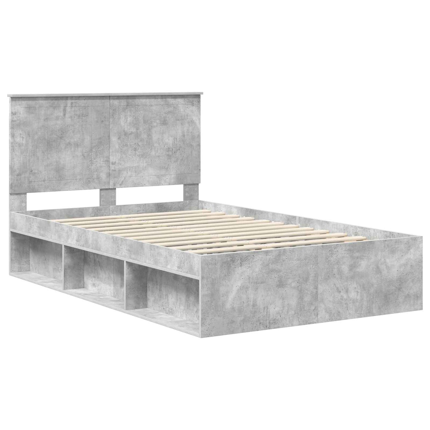 vidaXL Σκελετός Κρεβατιού Σκυρόδεμα 120 x 200 cm Στερεά ξυλεία πεύκου