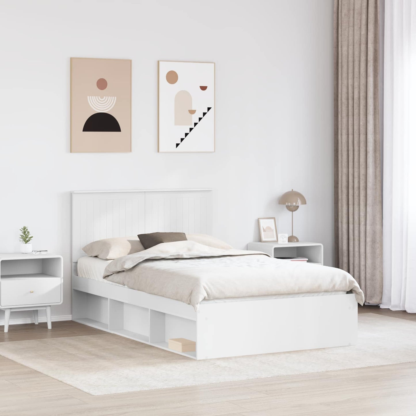 vidaXL Σκελετός Κρεβατιού Λευκό 120 x 190 cm Στερεά ξυλεία πεύκου