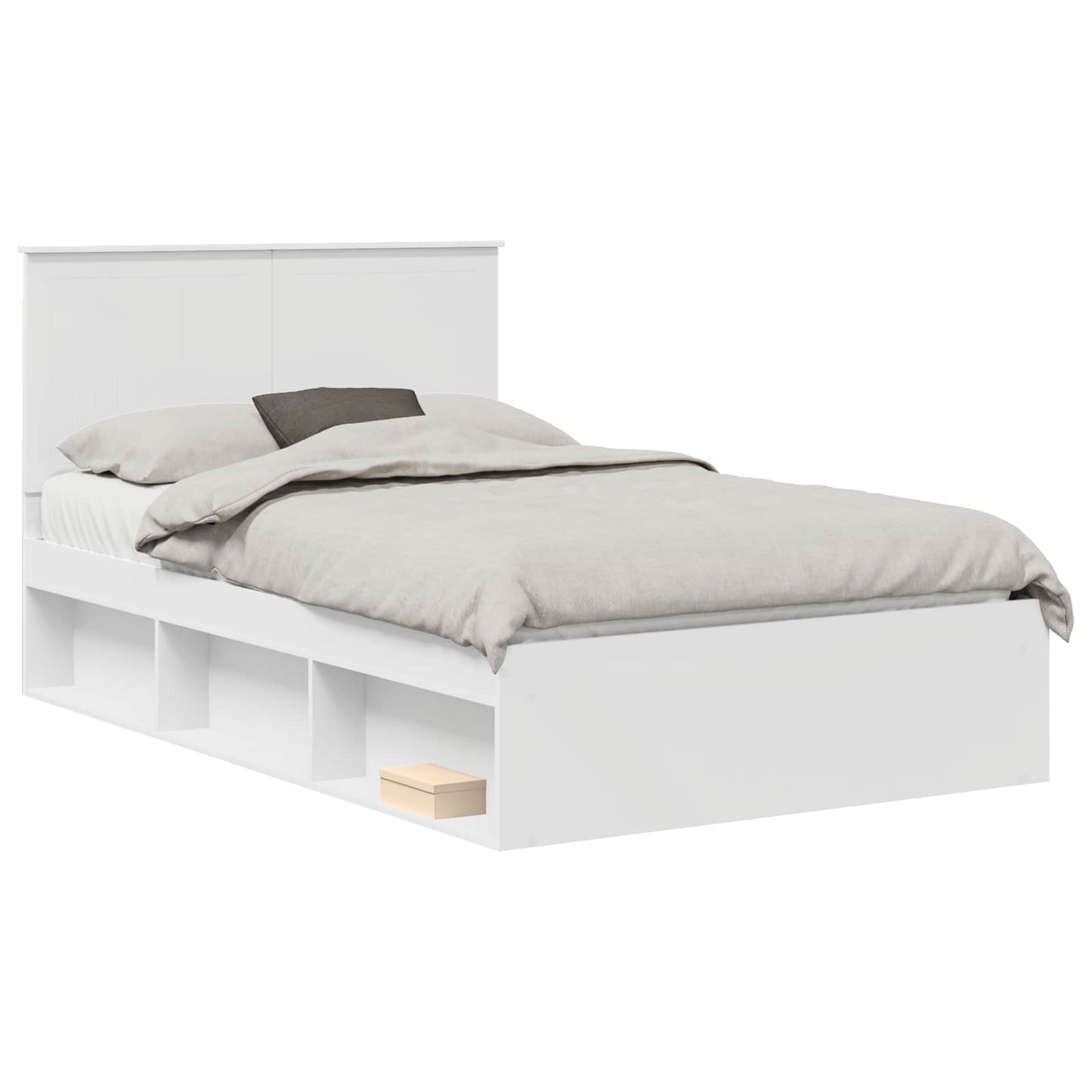 vidaXL Σκελετός Κρεβατιού Λευκό 120 x 190 cm Στερεά ξυλεία πεύκου