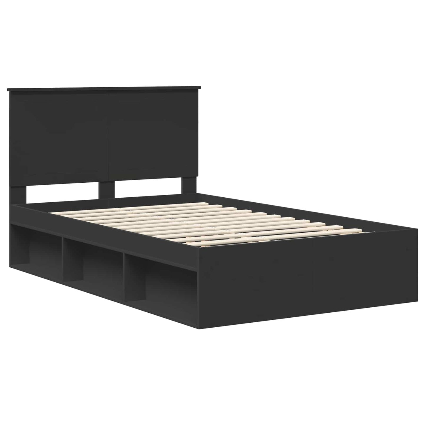 vidaXL Σκελετός Κρεβατιού Μαύρο 120 x 190 cm Στερεά ξυλεία πεύκου