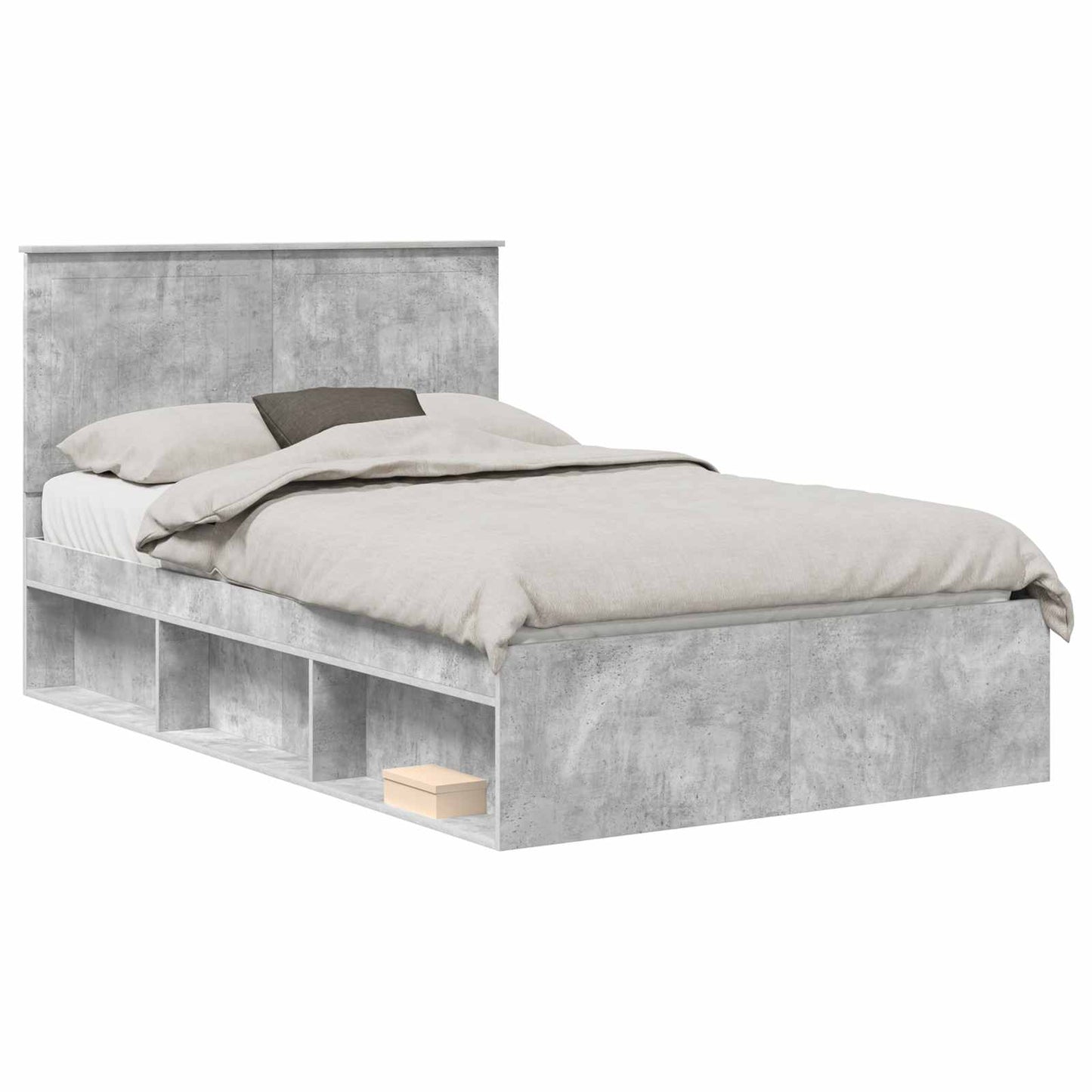 vidaXL Σκελετός Κρεβατιού Σκυρόδεμα 120 x 190 cm Στερεά ξυλεία πεύκου