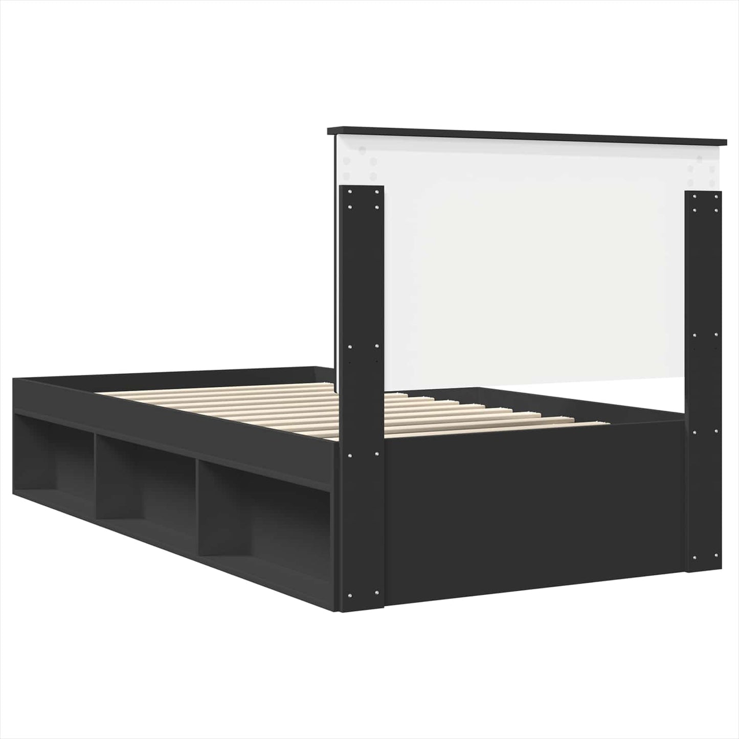 vidaXL Σκελετός Κρεβατιού Μαύρο 100 x 200 cm Στερεά ξυλεία πεύκου