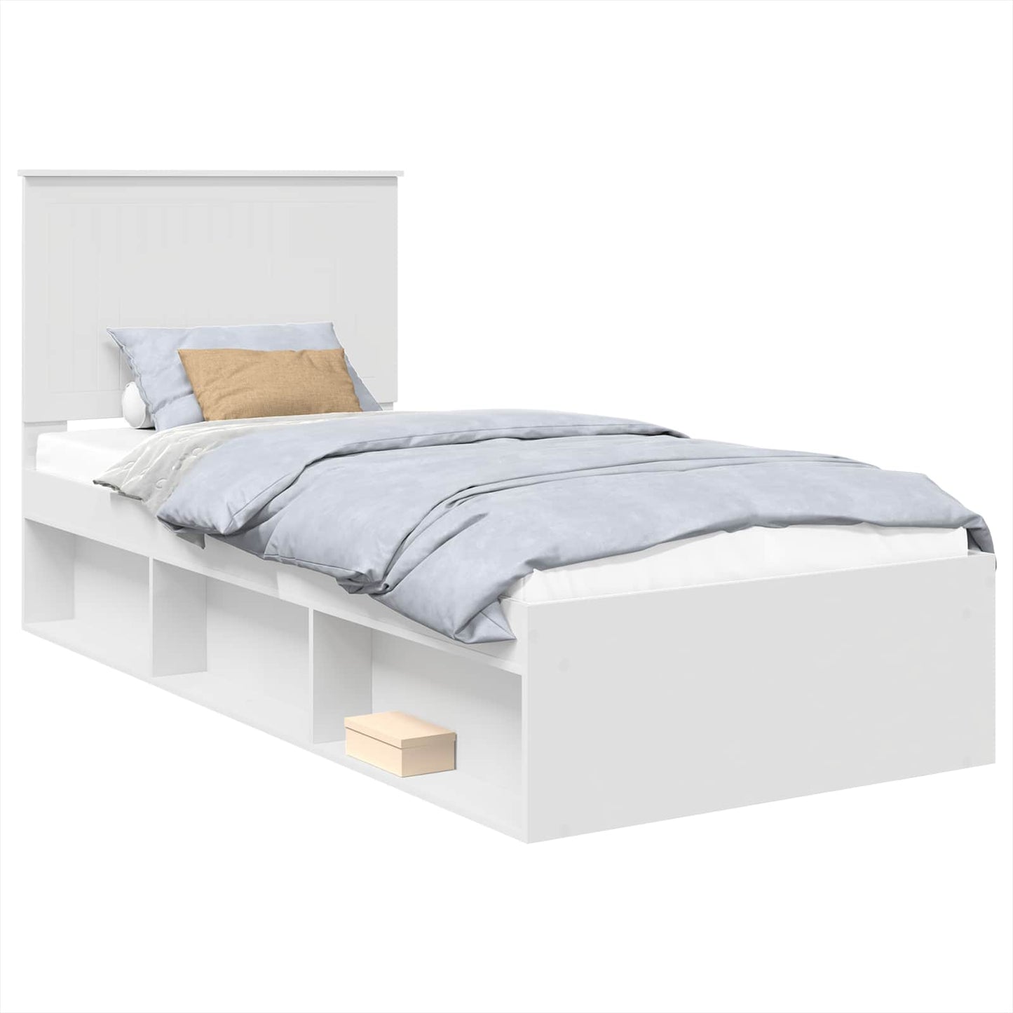vidaXL Σκελετός Κρεβατιού Λευκό 90 x 200 cm Στερεά ξυλεία πεύκου