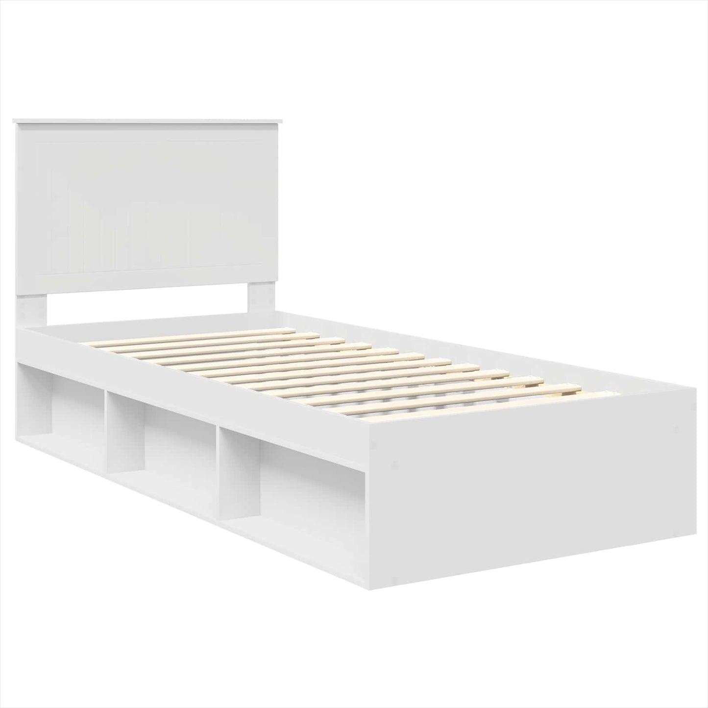 vidaXL Σκελετός Κρεβατιού Λευκό 90 x 200 cm Στερεά ξυλεία πεύκου
