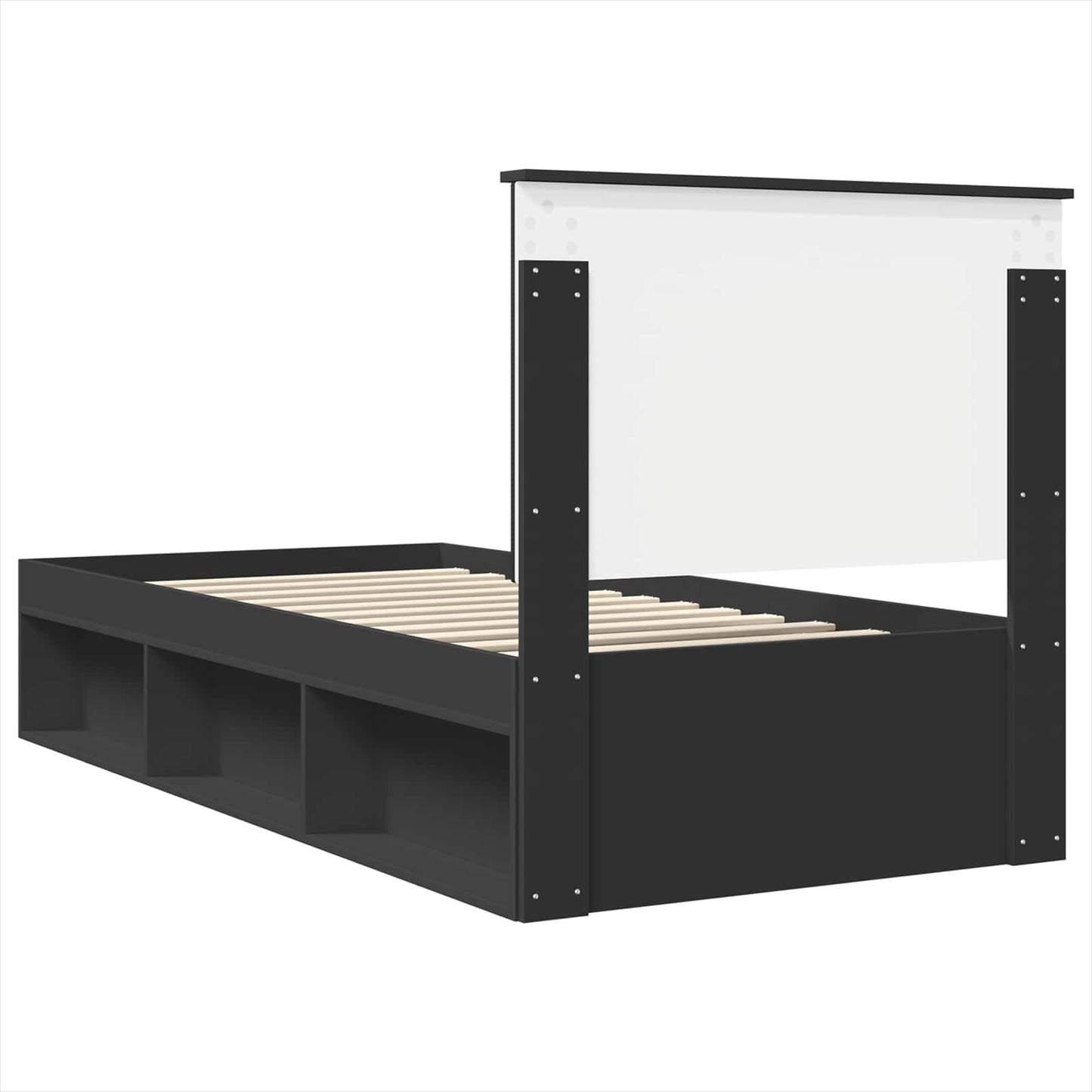 vidaXL Σκελετός Κρεβατιού Μαύρο 90 x 200 cm Στερεά ξυλεία πεύκου