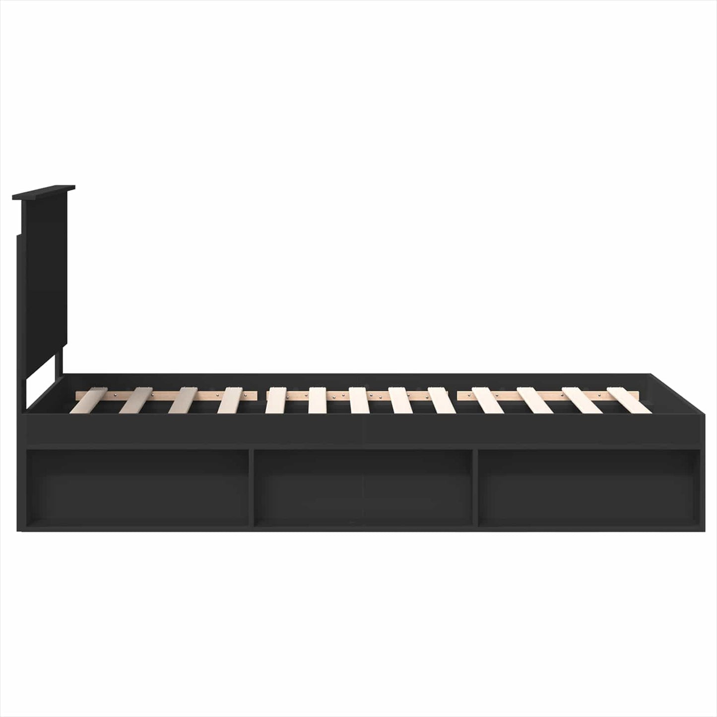 vidaXL Σκελετός Κρεβατιού Μαύρο 90 x 200 cm Στερεά ξυλεία πεύκου