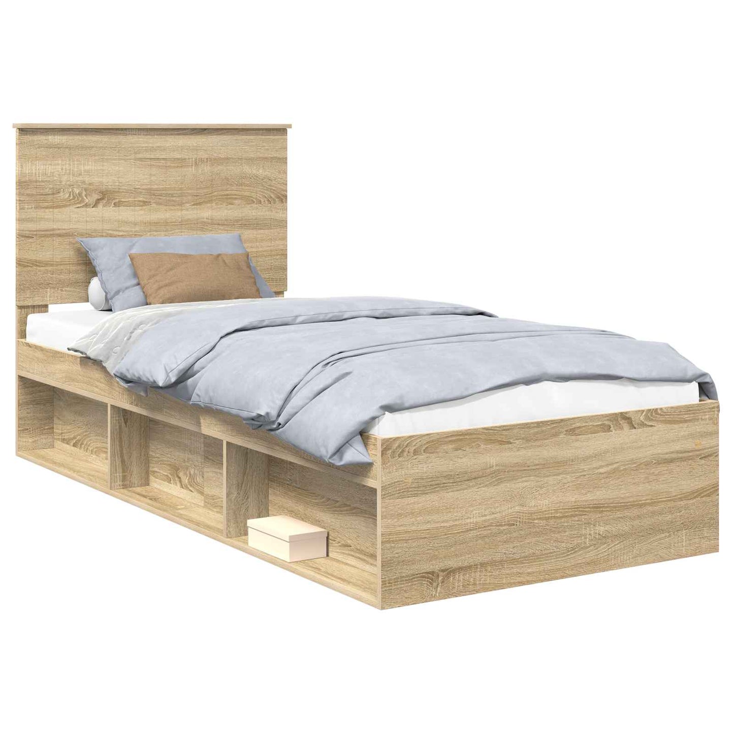 vidaXL Σκελετός Κρεβατιού Δρύς Sonoma 90 x 190 cm Στερεά ξυλεία πεύκου