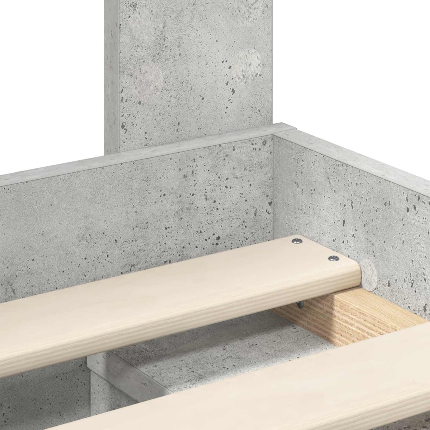 vidaXL Σκελετός Κρεβατιού Γκρι Μπετόν 90 x 190 cm Στερεά ξυλεία πεύκου